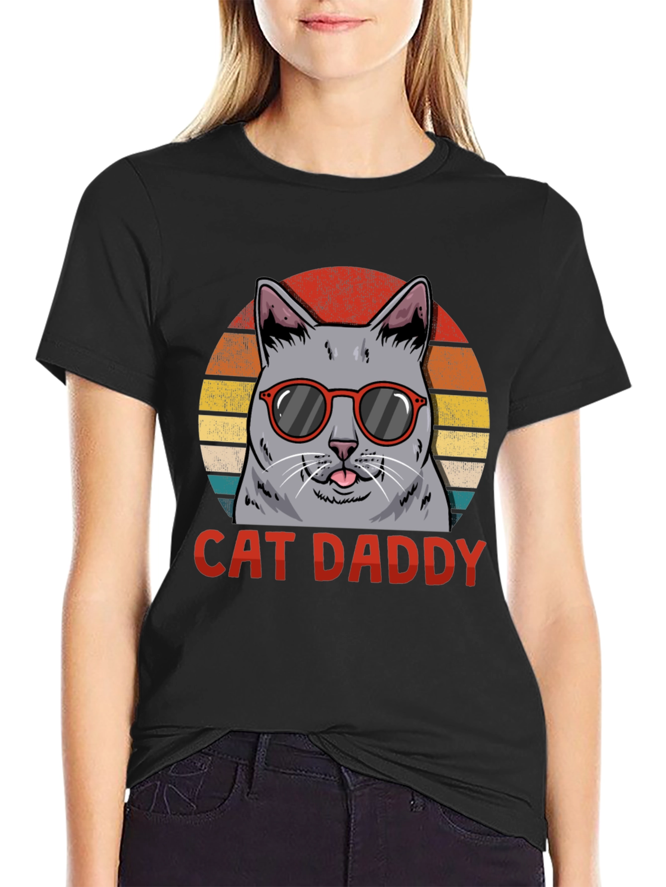 Black Cat Daddy T-Shirt - Novelty Graphic Tee view 2