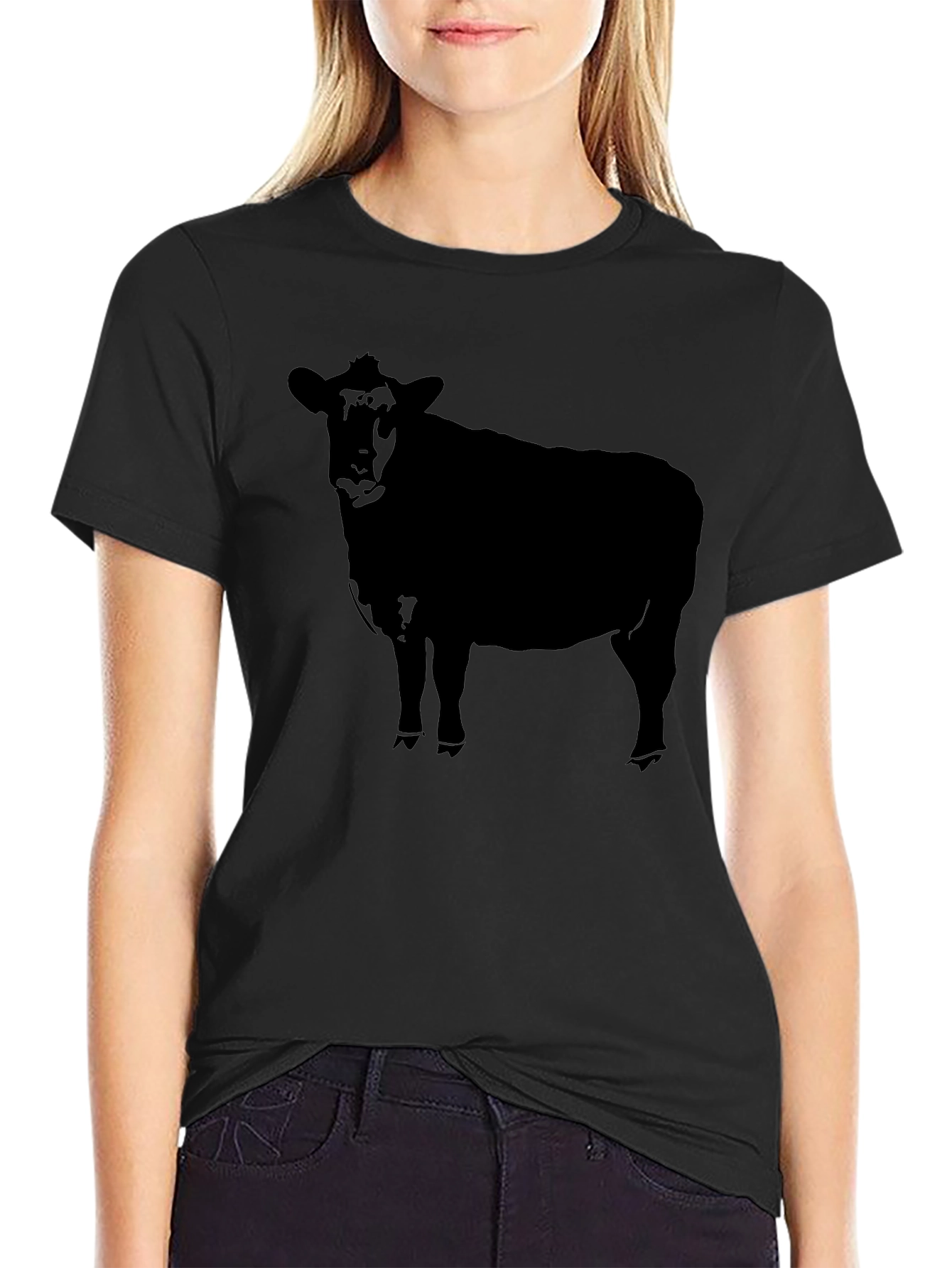 Black Black Cow Graphic Tee view 2
