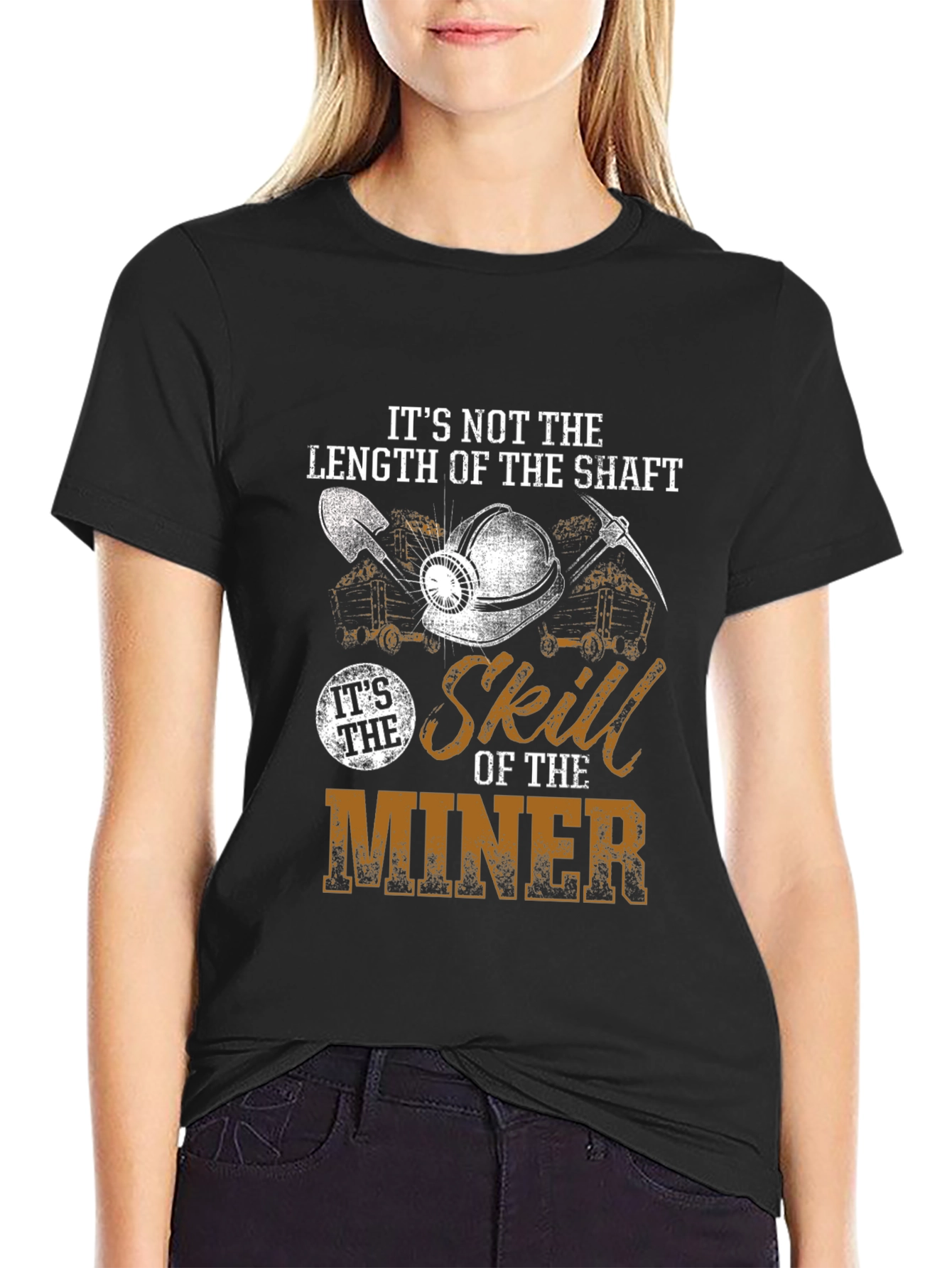 Black Miner Skill Graphic T-Shirt - Length of the Shaft view 2
