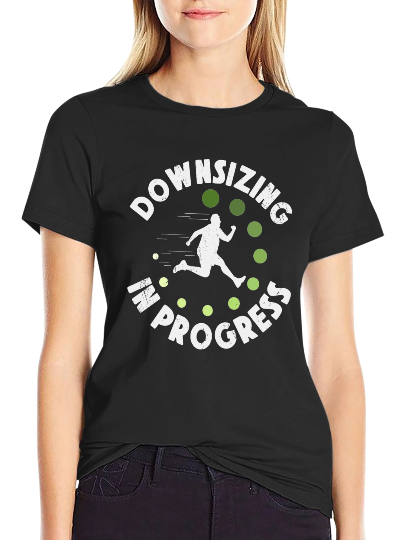 Black Downsizing In Progress Graphic Tee view 2
