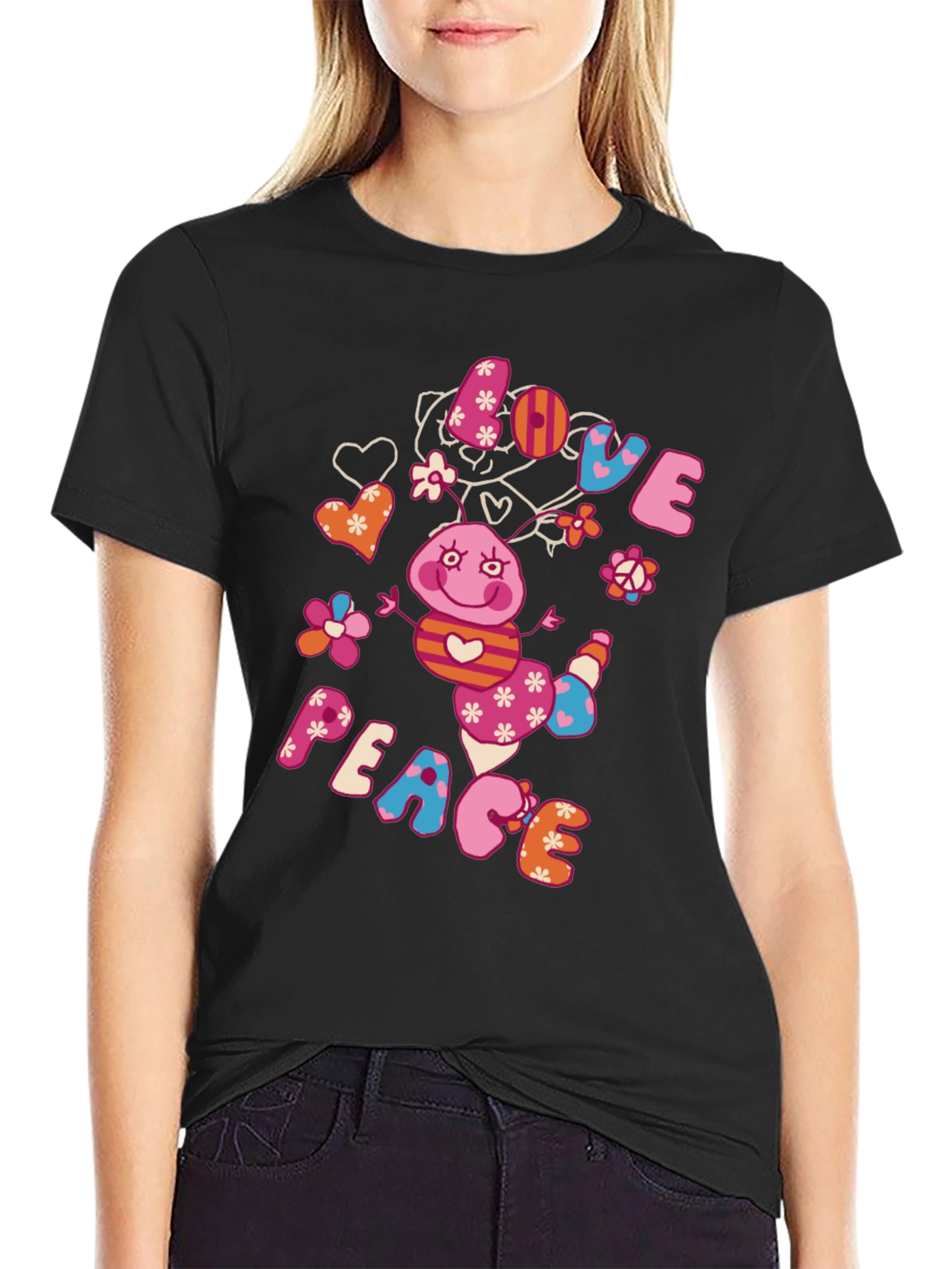 Black Love and Peace Graphic Tee view 2