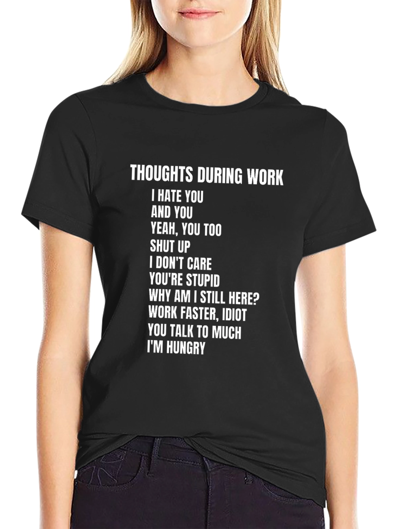 Black Thoughts During Work Graphic T-Shirt view 2