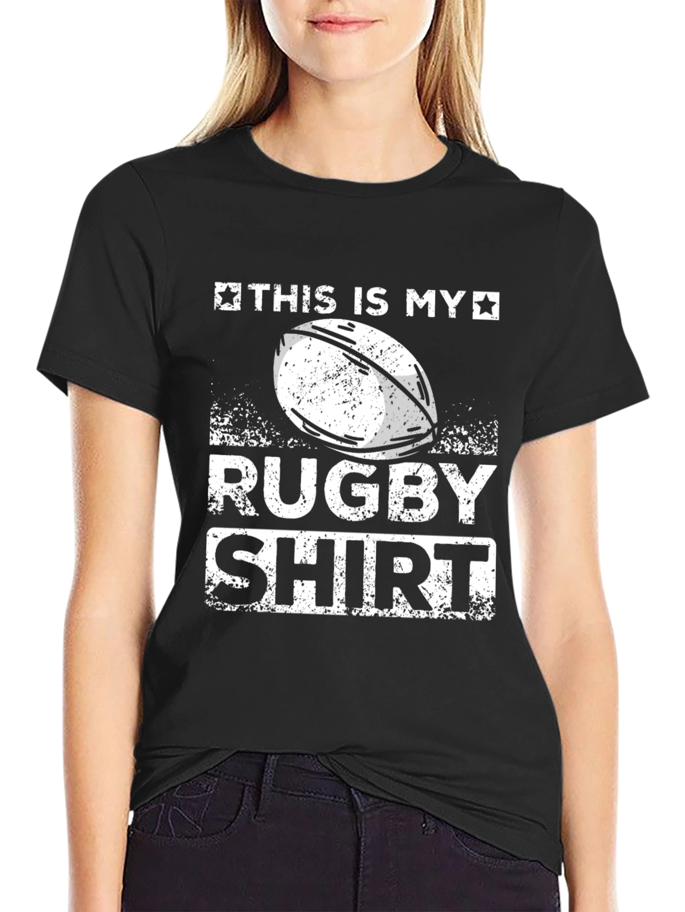 Black Rugby Shirt - This Is My Rugby Shirt T-Shirt view 2