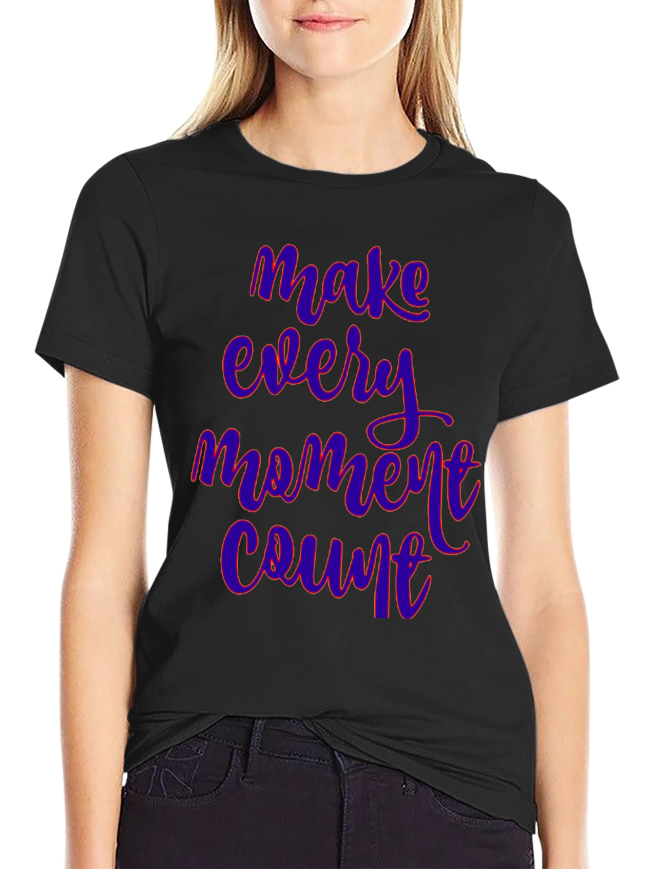 Black Make Every Moment Count Graphic Tee view 2