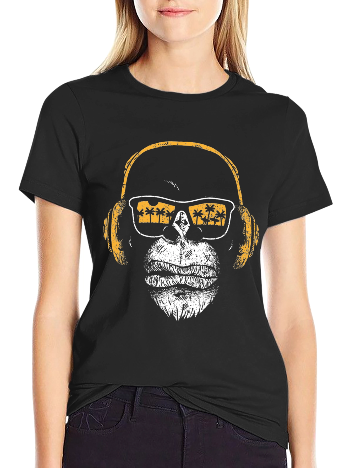 Black Cool Ape Graphic T-Shirt view 2