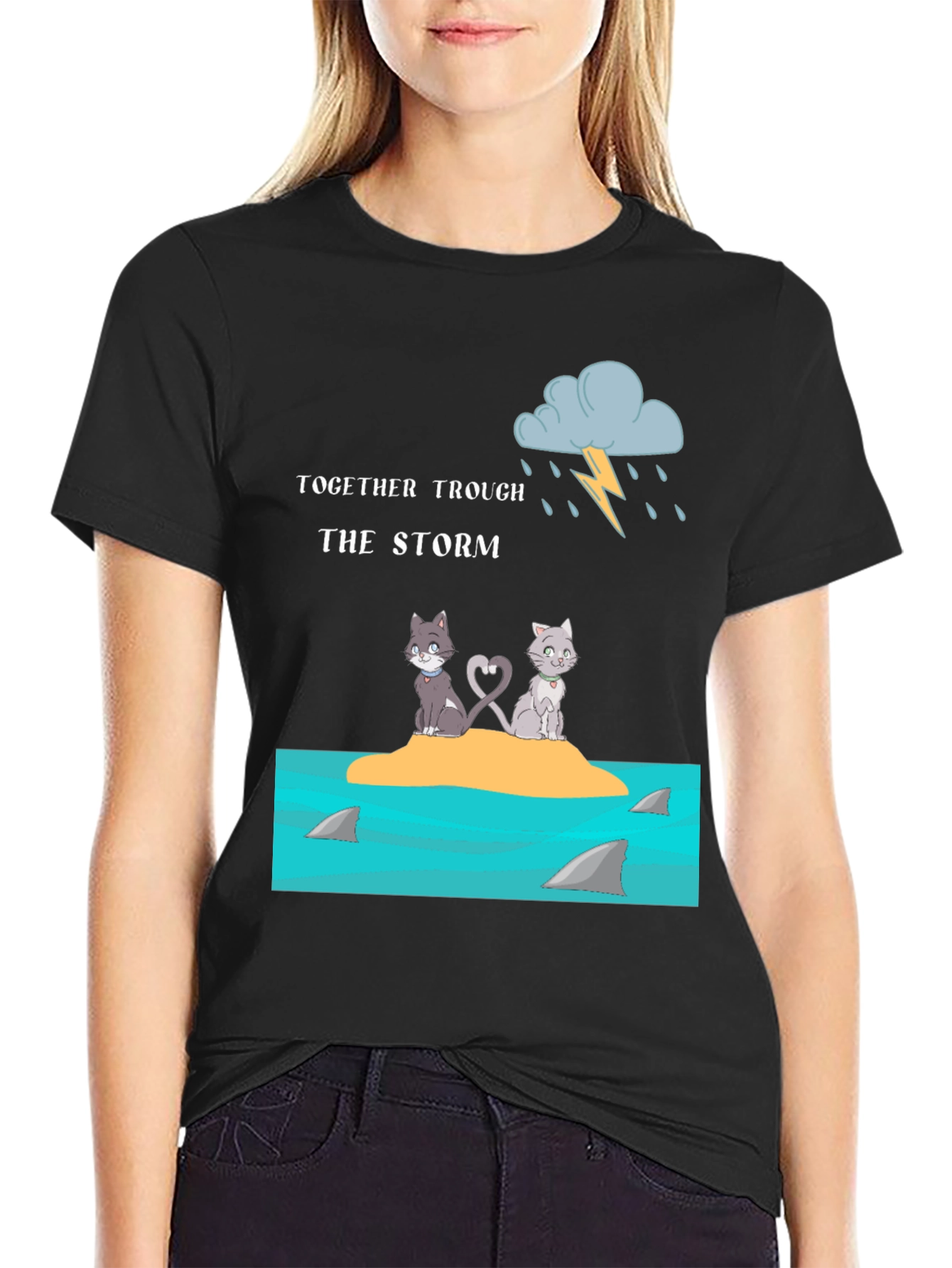 Black Together Through the Storm Graphic Tee view 2
