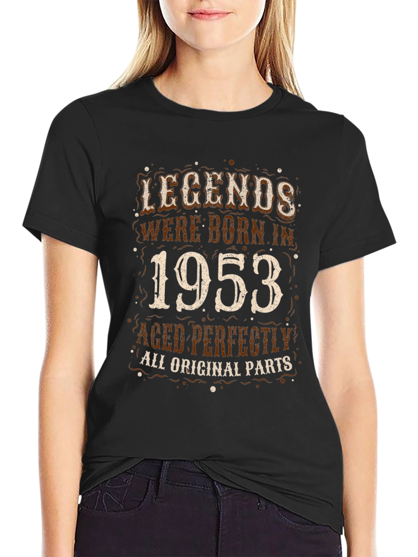 Black Legends Born in 1953 T-Shirt - Aged Perfectly view 2