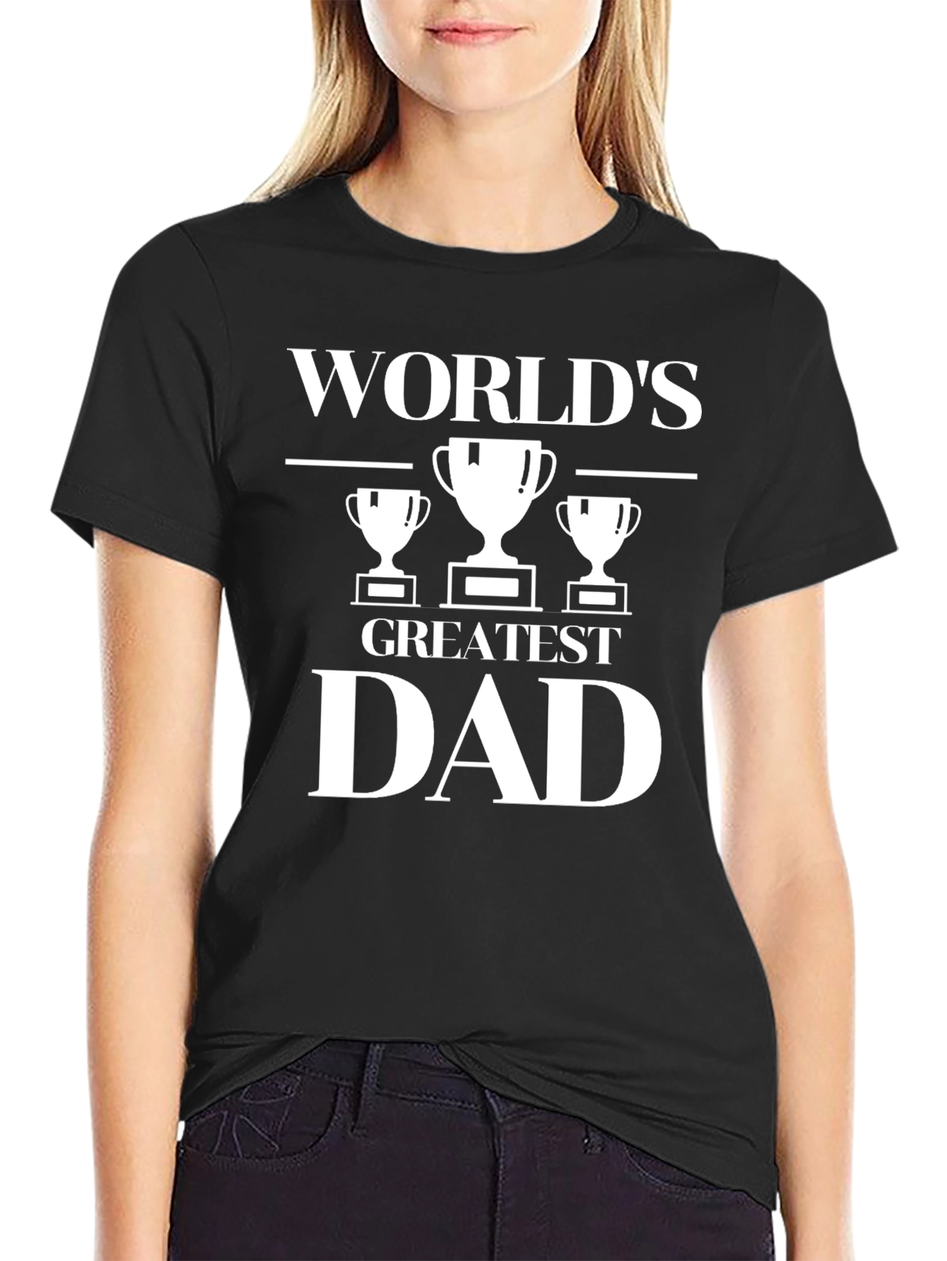 Black World's Greatest Dad Black Graphic T-Shirt view 2
