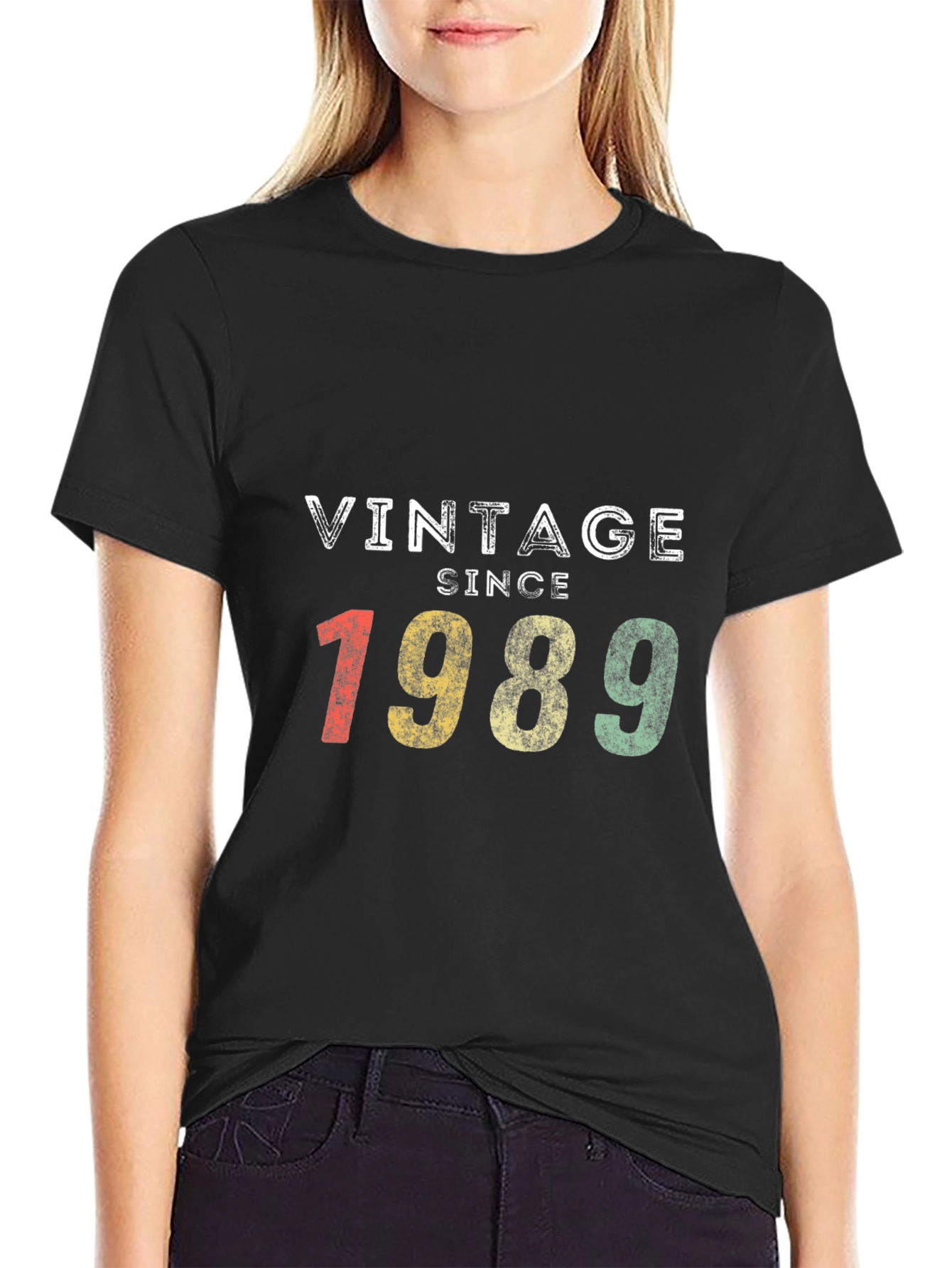 Black Vintage Since 1989 T-Shirt - Retro Birthday Gift view 2