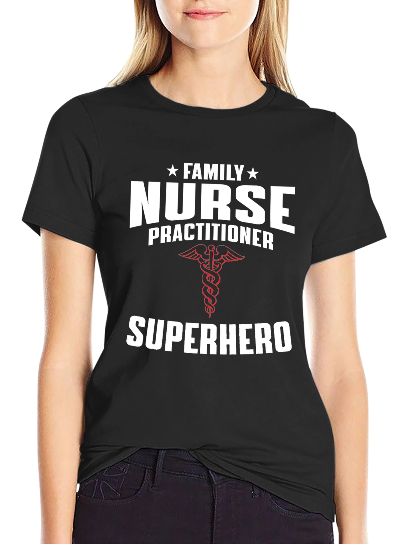 Black Family Nurse Practitioner Superhero T-Shirt view 2