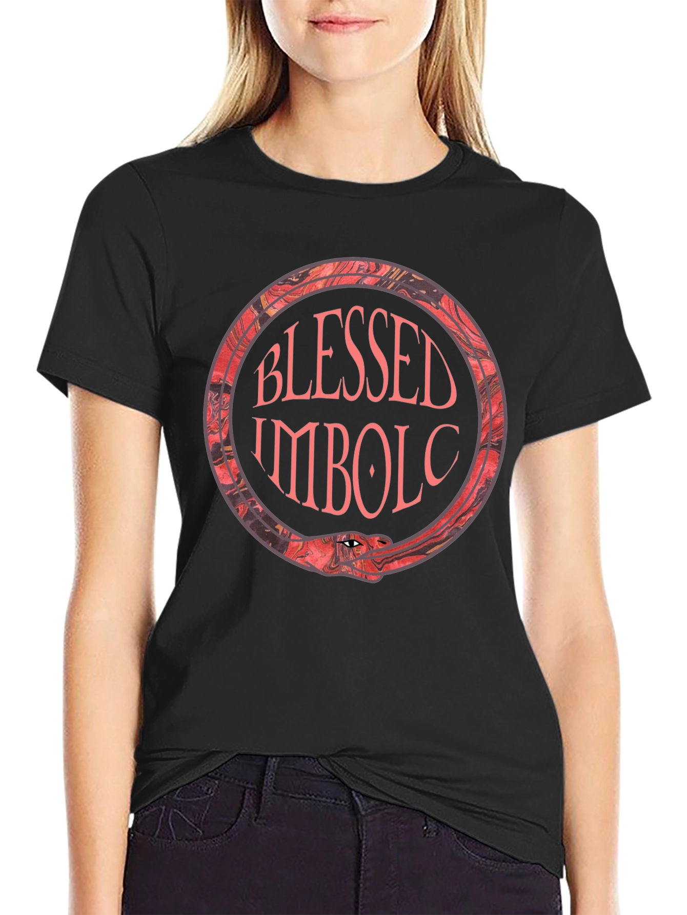 Blessed Imbolc Ouroboros T-Shirt - Pagan Snake - 2