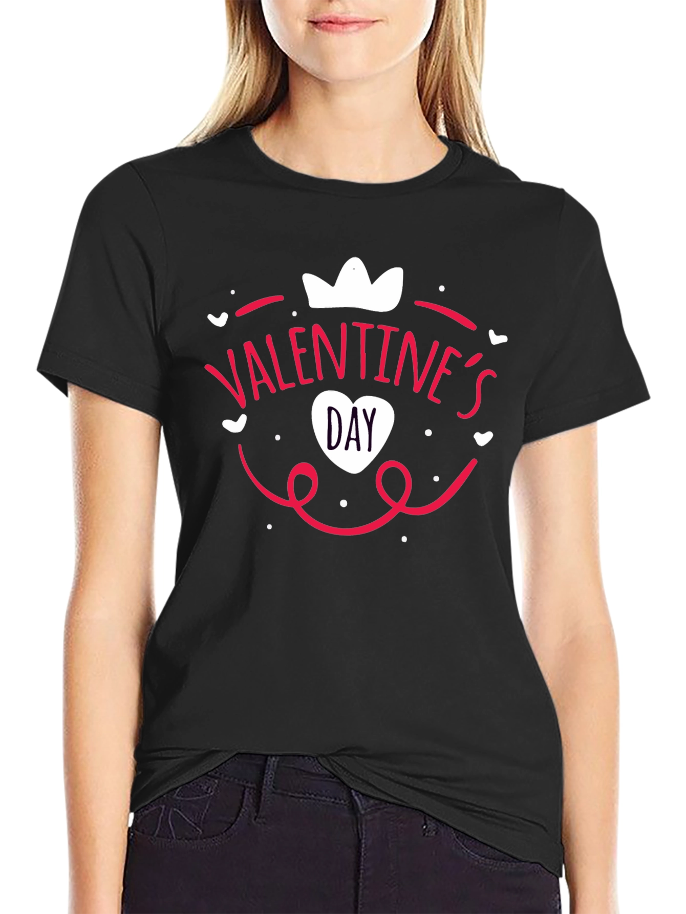 Black Valentine's Day Black T-Shirt view 2