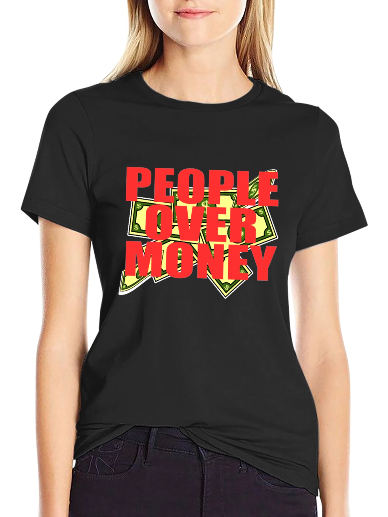Black People Over Money Graphic T-Shirt view 2