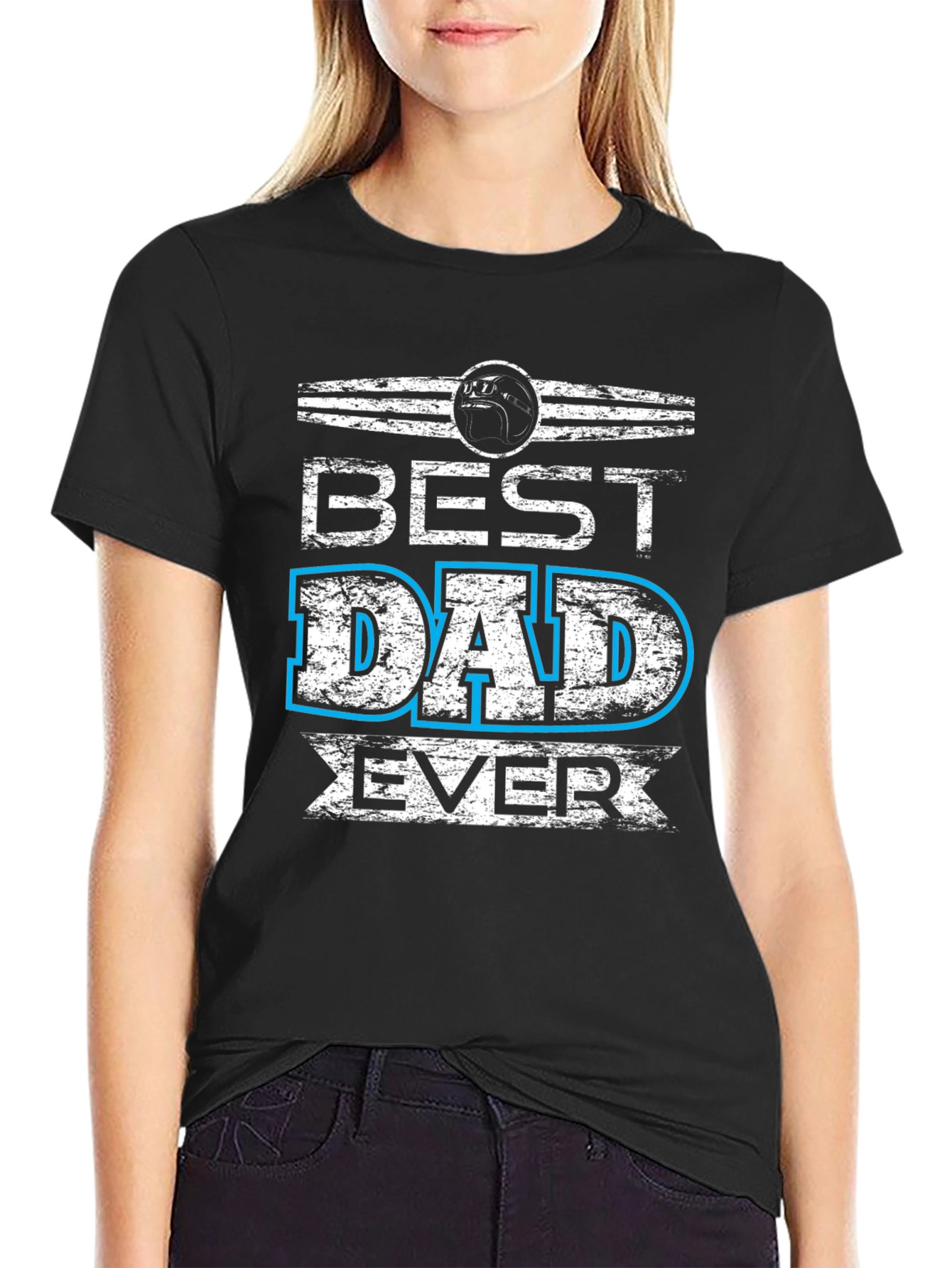 Black Best Dad Ever Graphic T-Shirt view 2