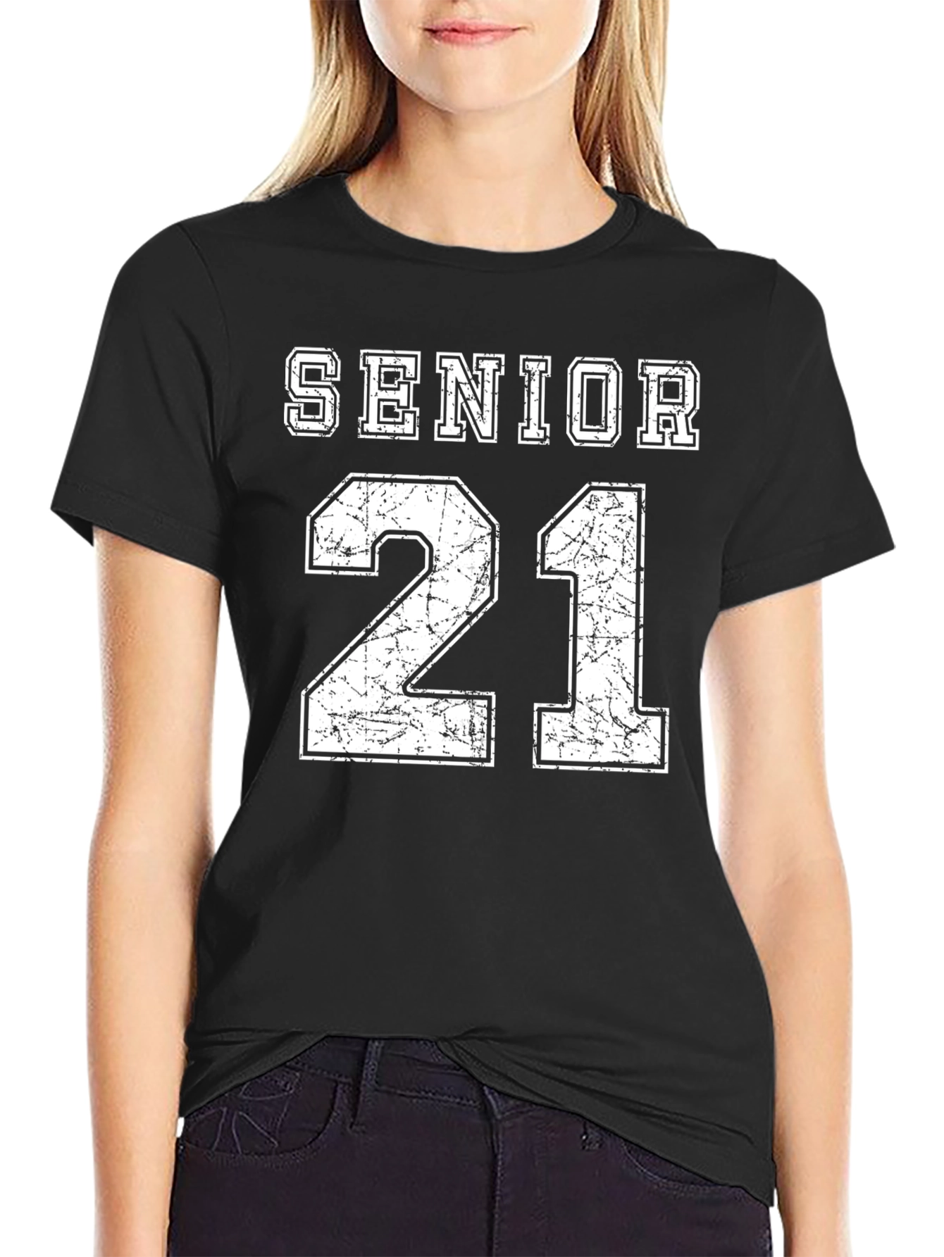 Black Senior 21 T-Shirt - Graduation Year Tee view 2