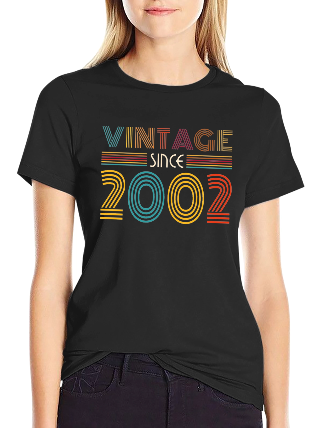 Black Vintage Since 2002 Graphic T-Shirt view 2