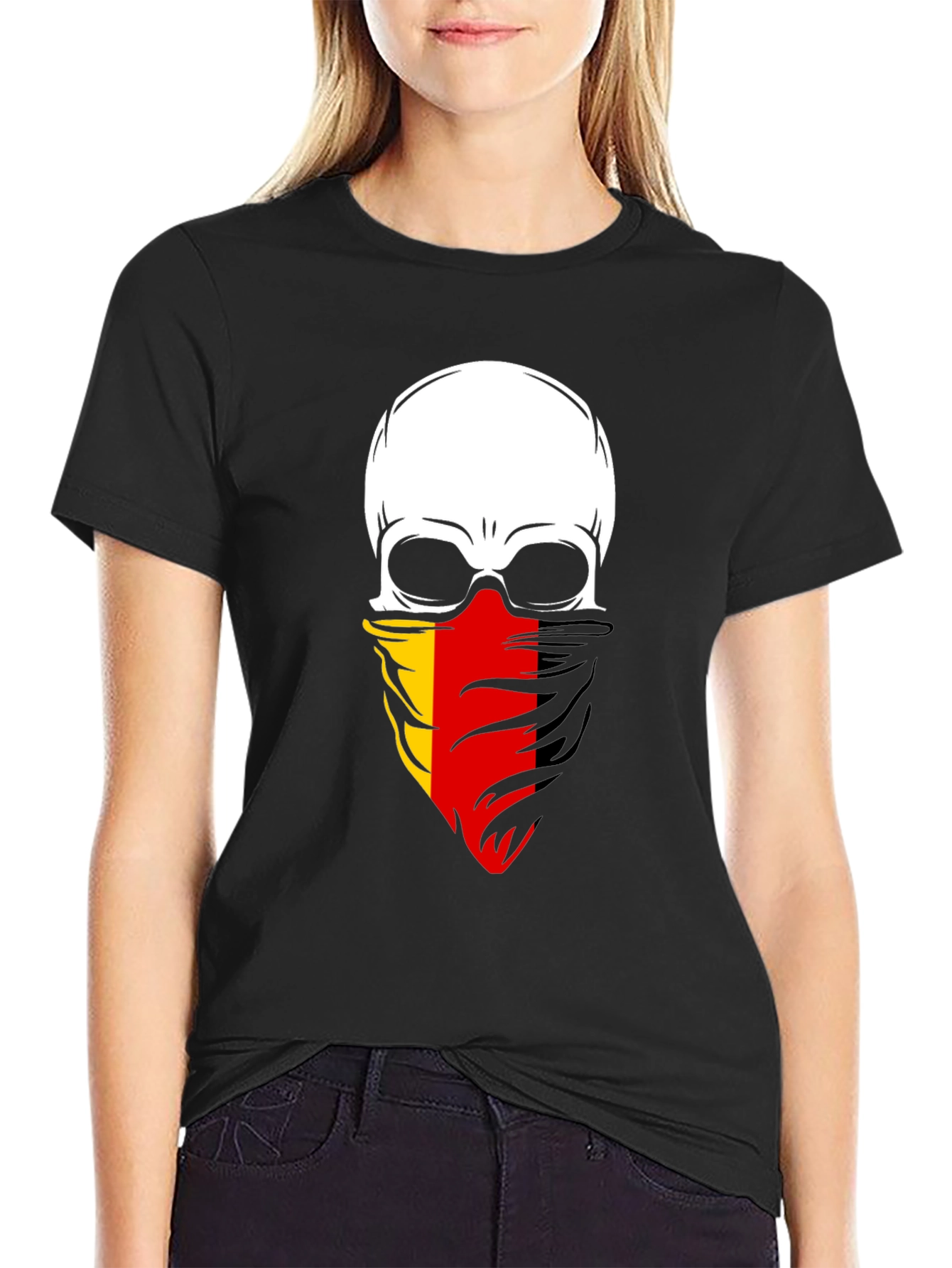 Black Skull Bandana Graphic Tee - Bold Fashion Statement view 2