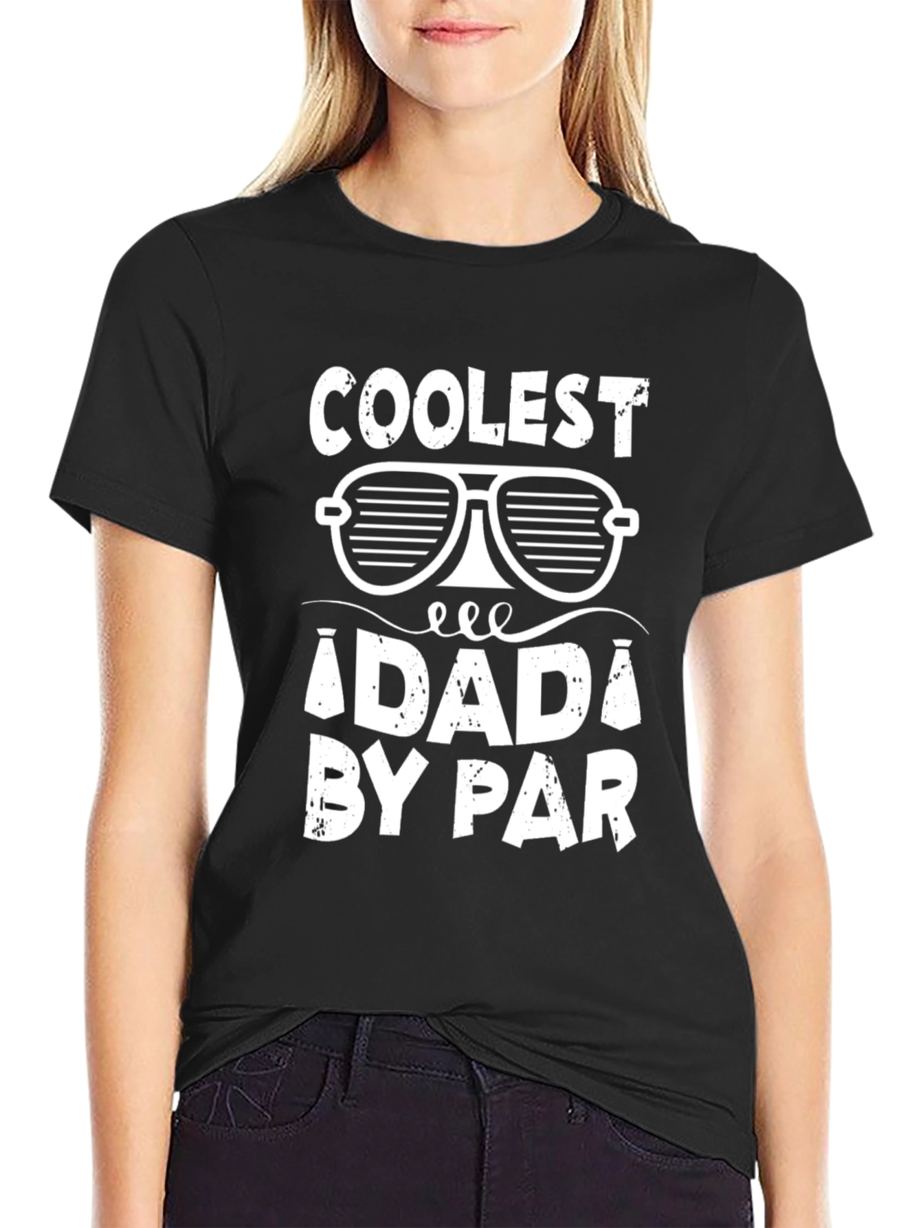 Black Coolest Daddy By Par Black T-Shirt view 2