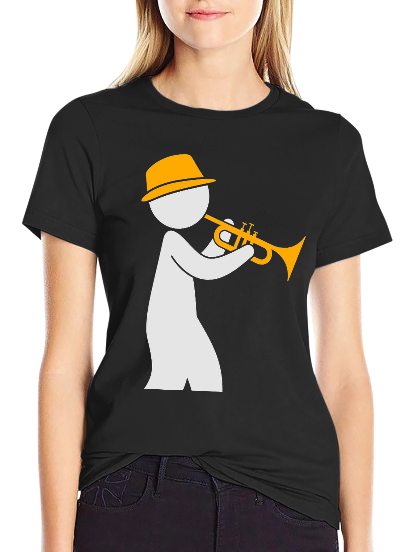 Black Jazz Musician Graphic T-Shirt - Stylish and Unique Design view 2