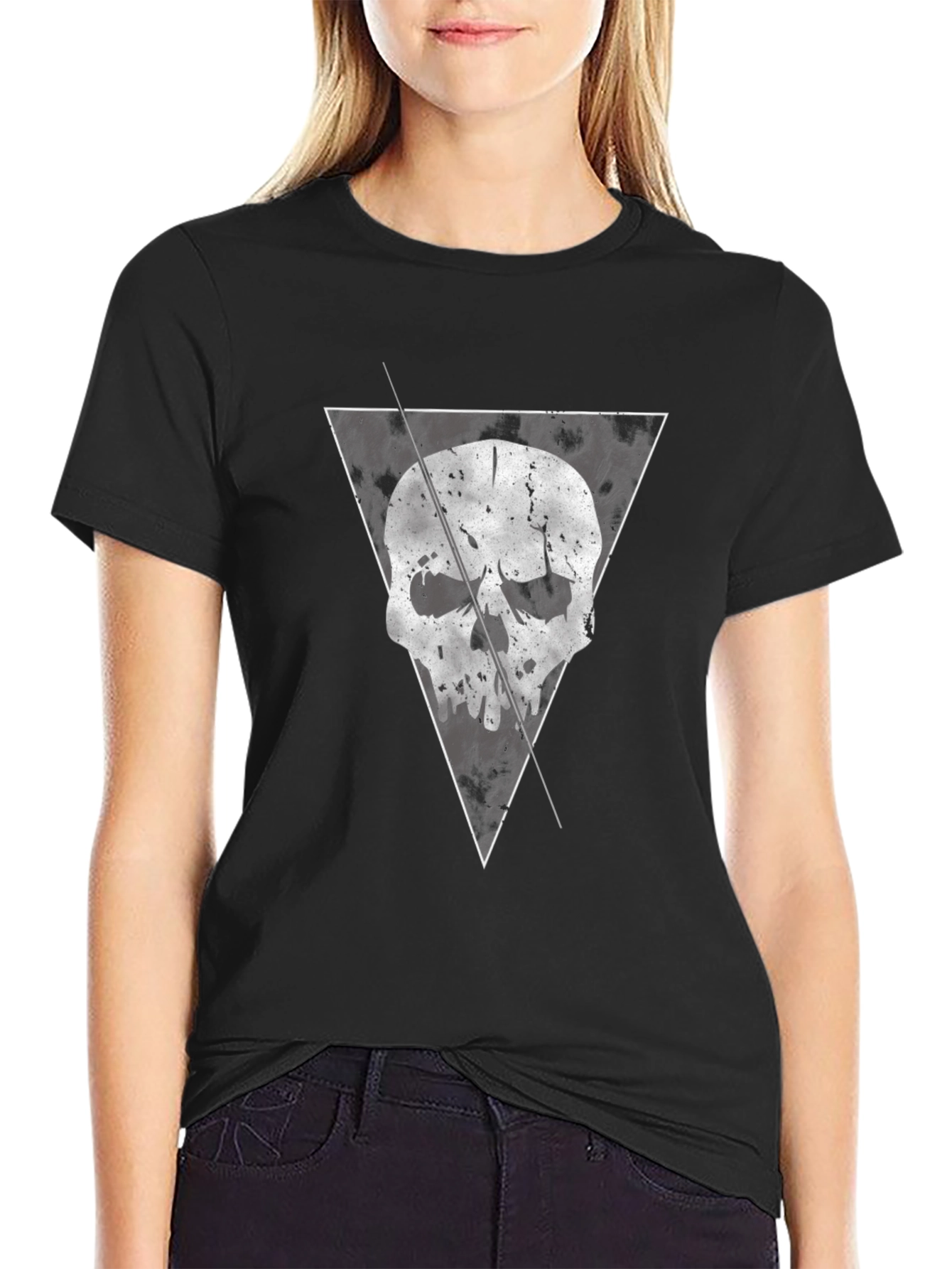 Black Skull Graphic Tee - Modern Edgy Design view 2