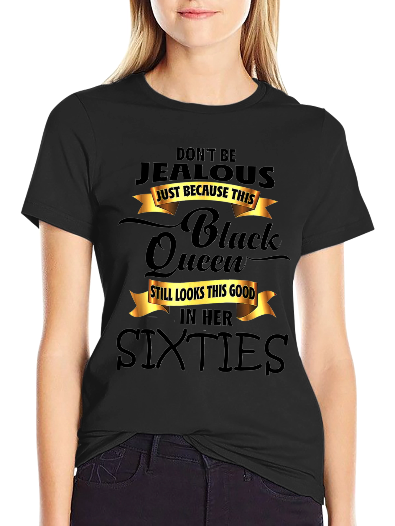 Black Black Queen Sixties T-Shirt - Don't Be Jealous view 2
