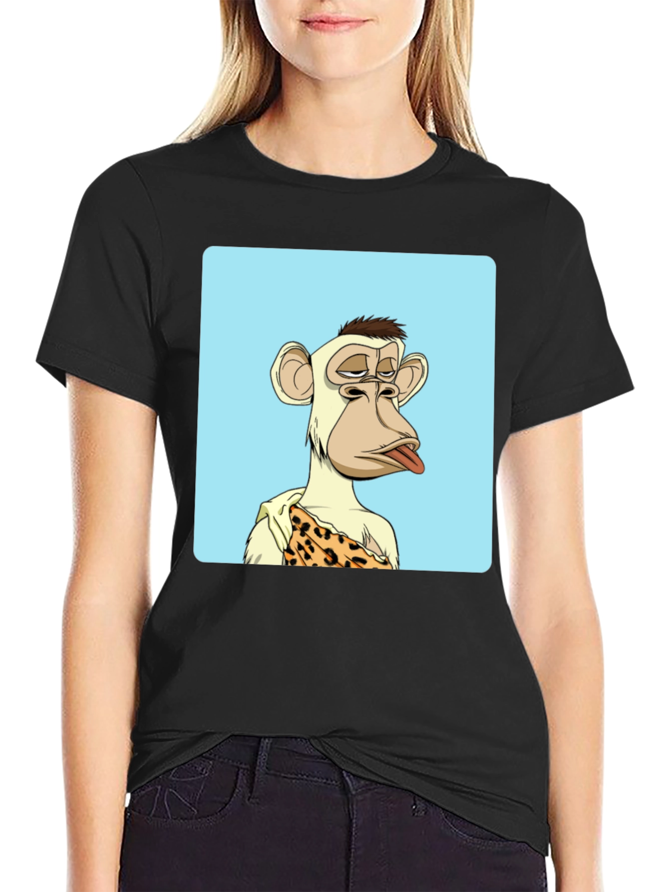 Black Bored Ape NFT T-Shirt - Trendy Black Tee view 2