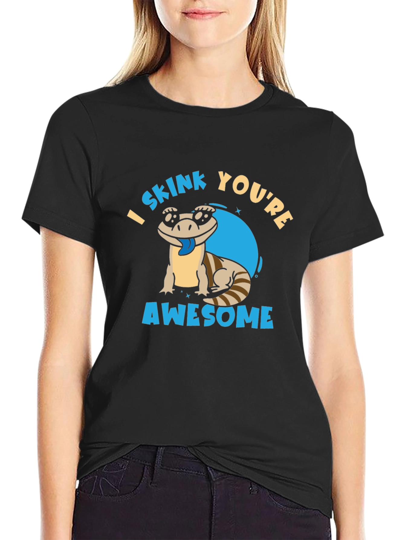 Black I Skink You're Awesome T-Shirt view 2