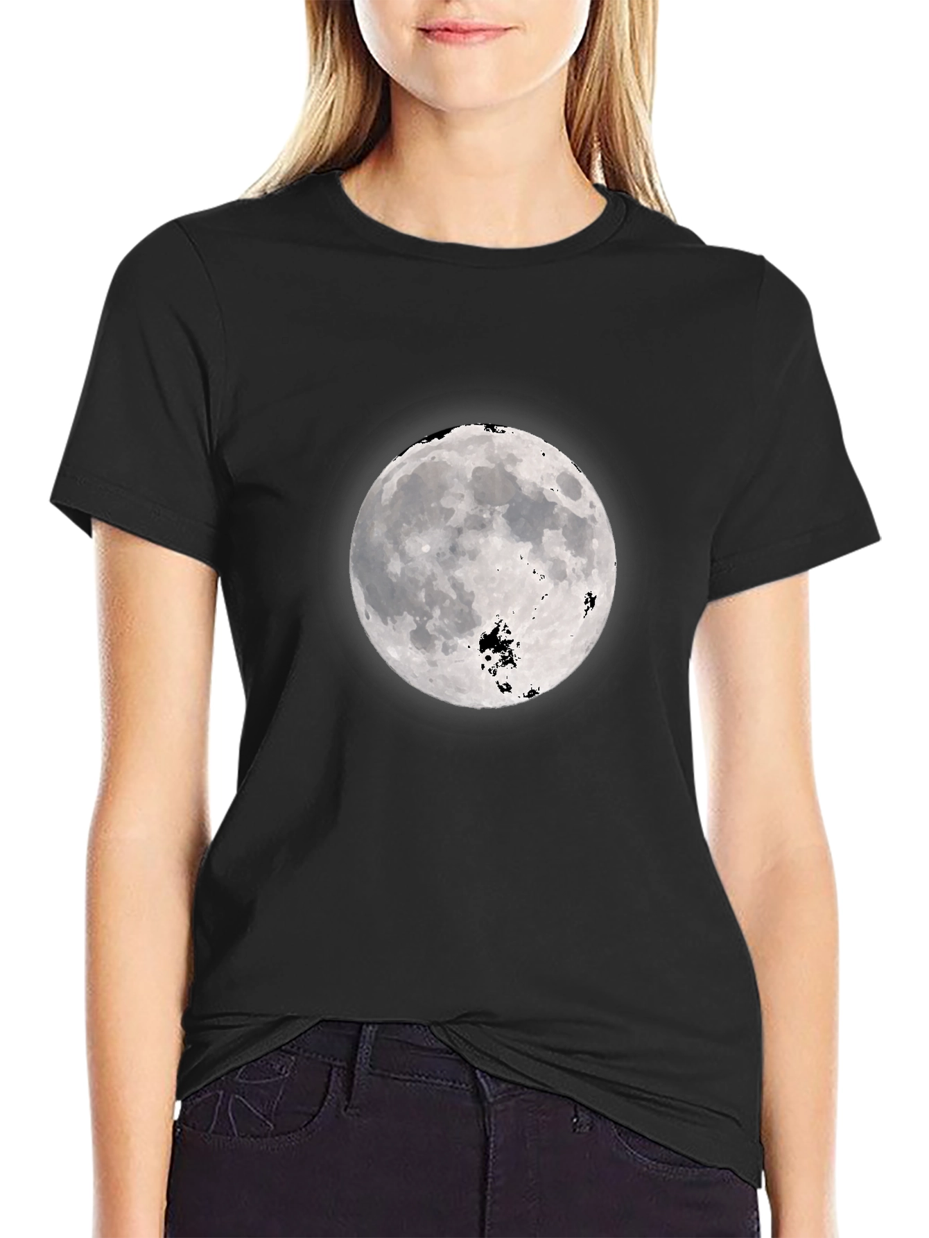 Black Moon Graphic Black T-Shirt - Celestial Style view 2
