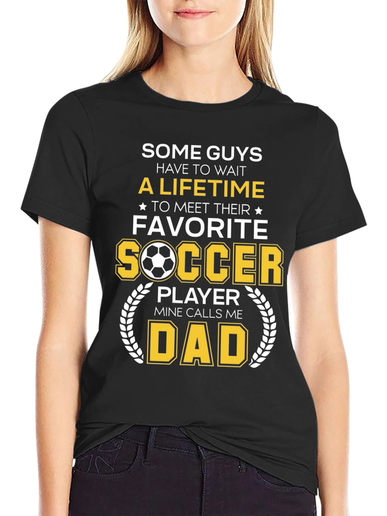 Black Soccer Dad Graphic Tee - Gift for Soccer Players view 2