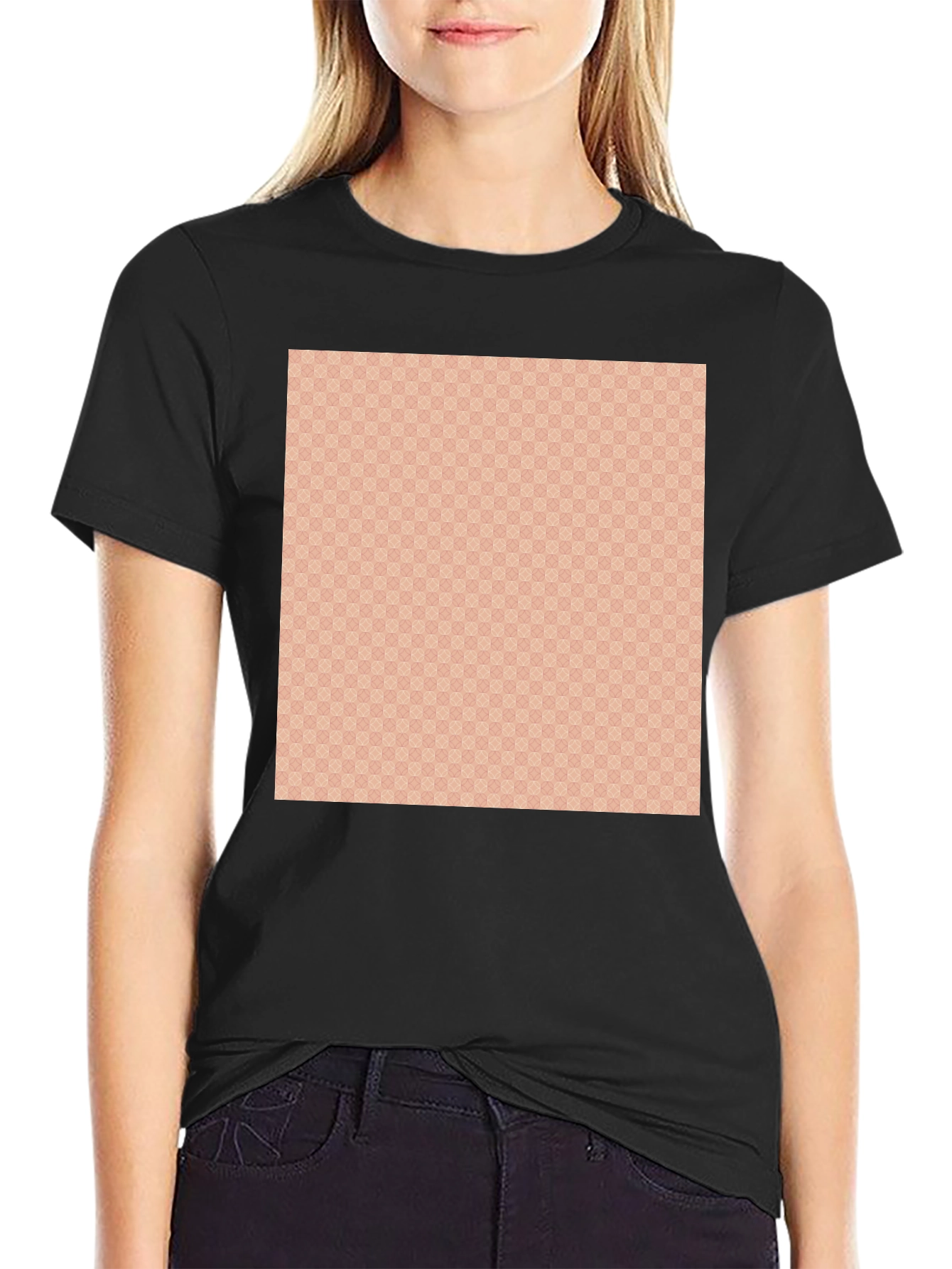 Black Modern Pattern Tee - Stylish Casual Wear view 2