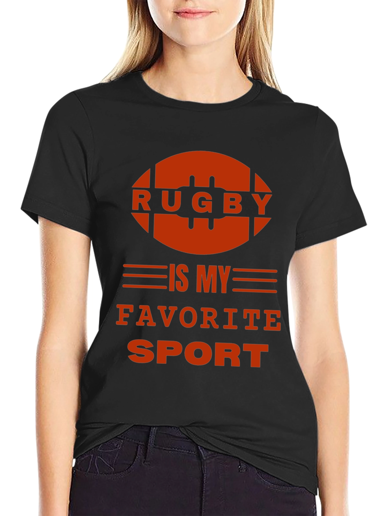 Black Rugby is My Favorite Sport T-Shirt view 2