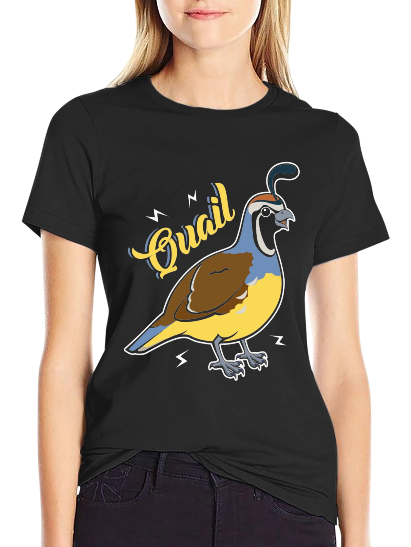 Black Quail Graphic T-Shirt - Bird Lover Tee view 2
