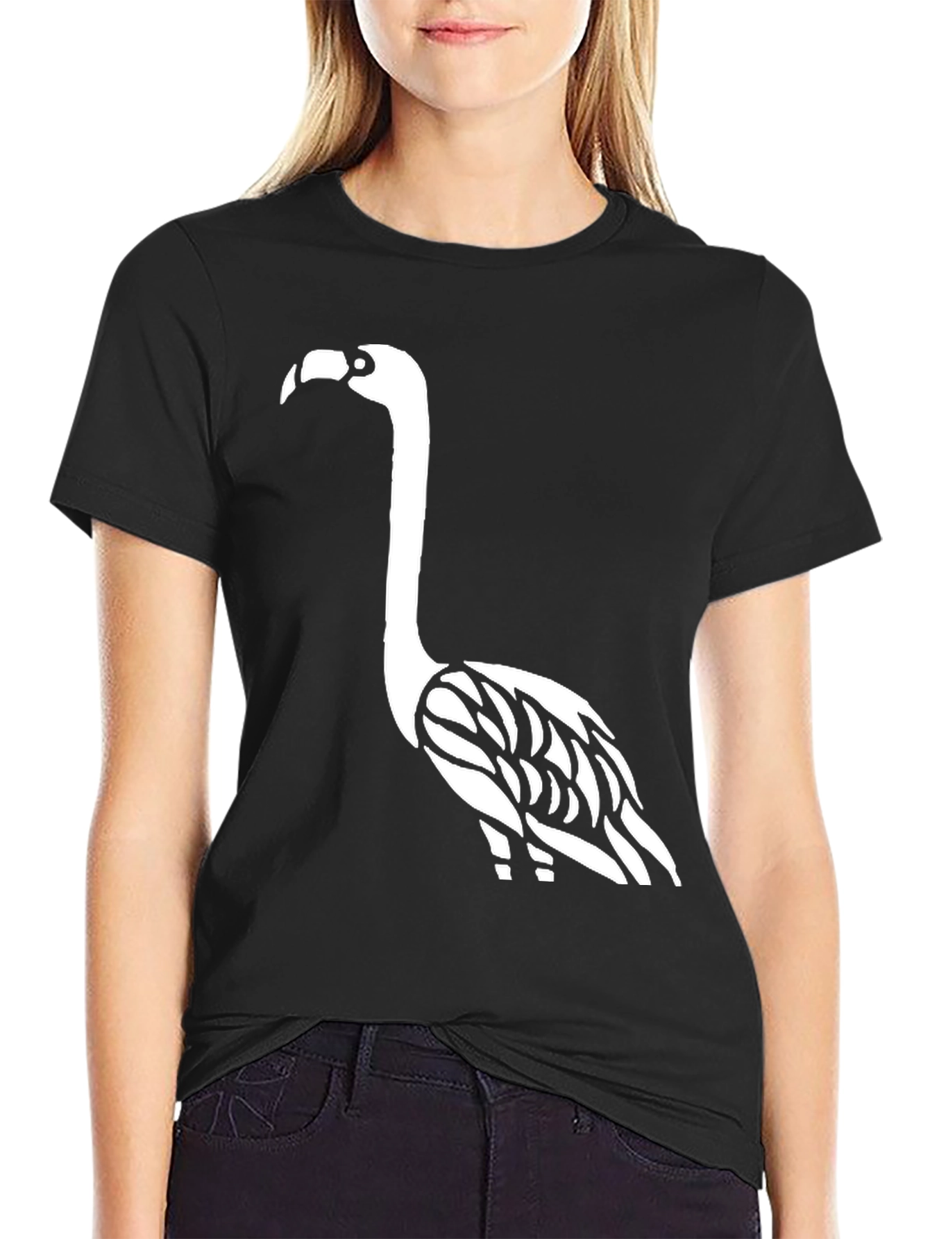 Flamingo Graphic Tee - Trendy Black Cotton Shirt - 2