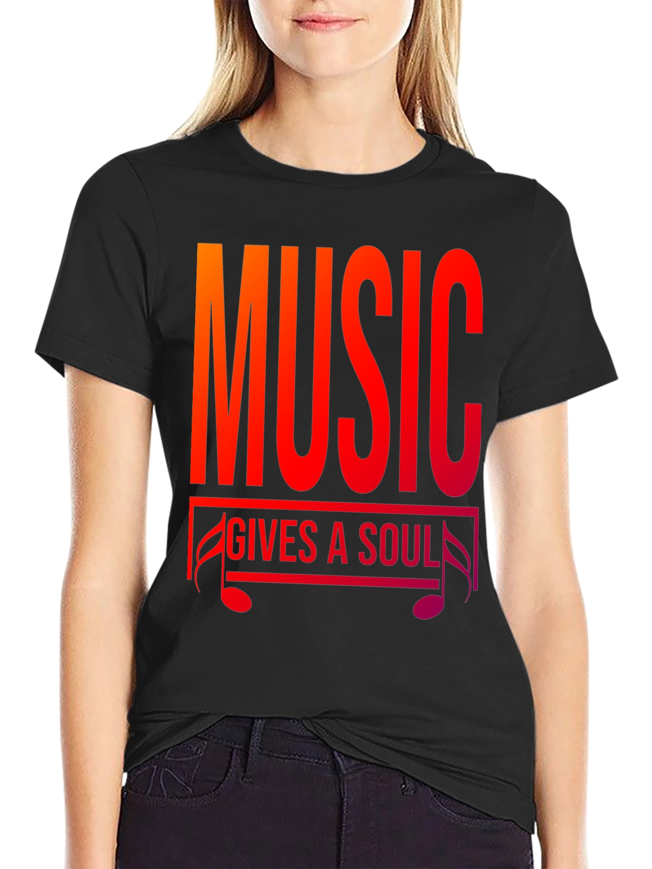 Black Music Gives A Soul T-Shirt view 2