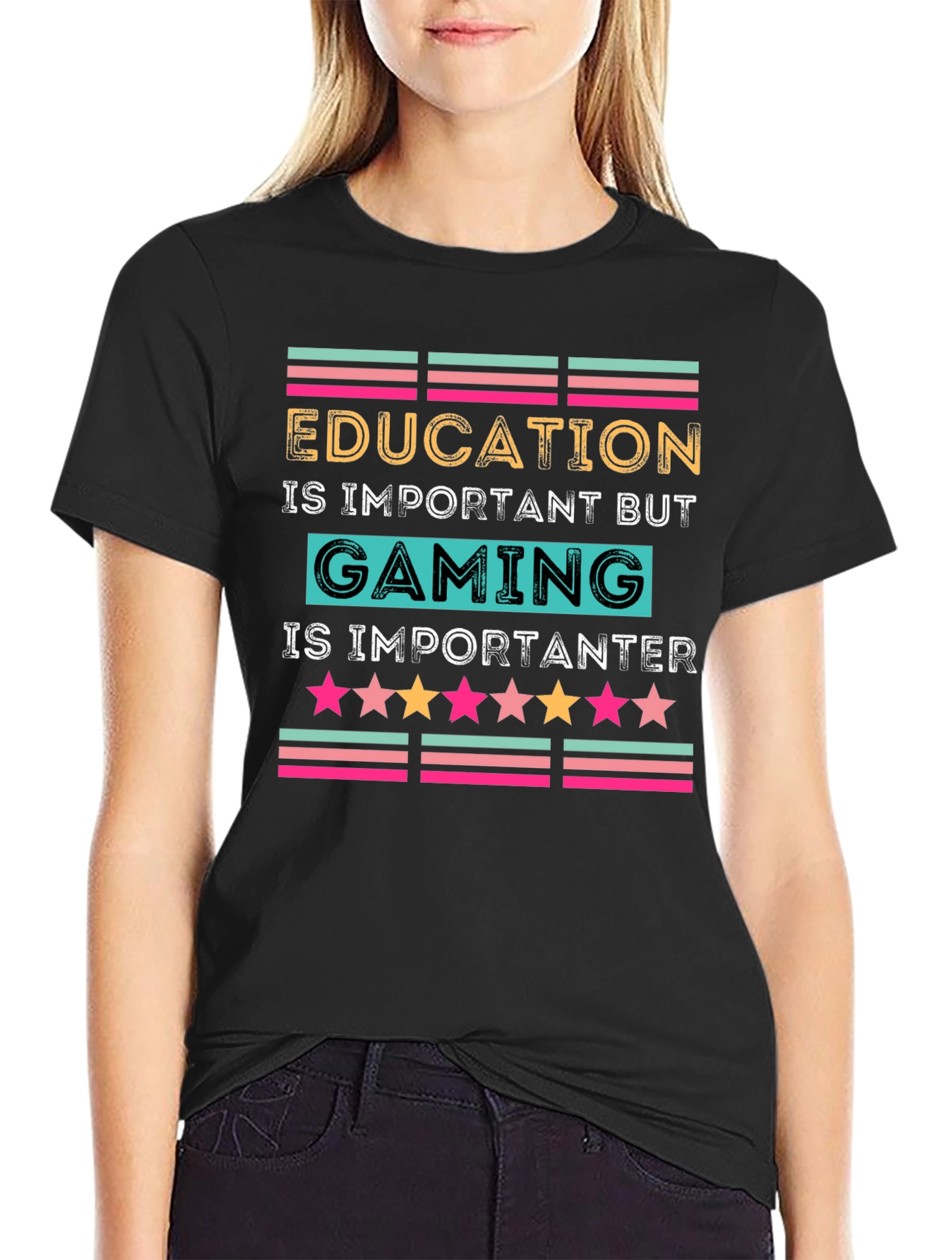 Black Gaming is Importanter T-Shirt view 2