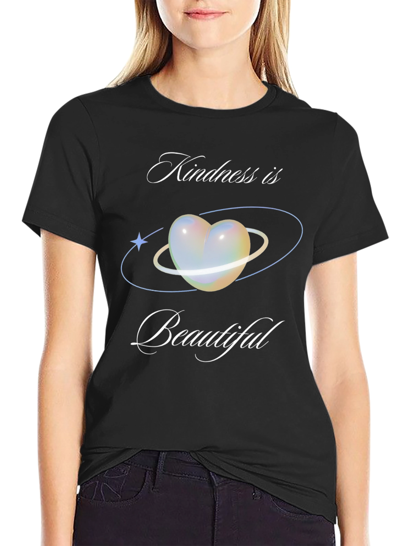 Black Kindness is Beautiful Graphic T-Shirt view 2