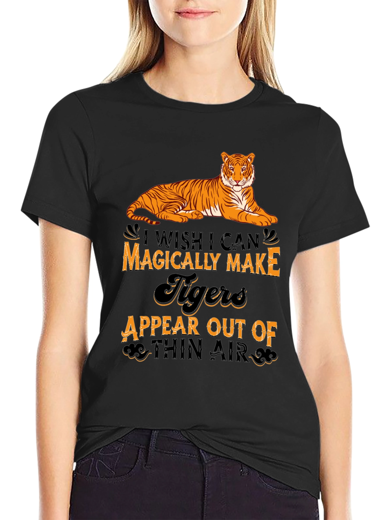 Black Magical Tiger Graphic Tee view 2