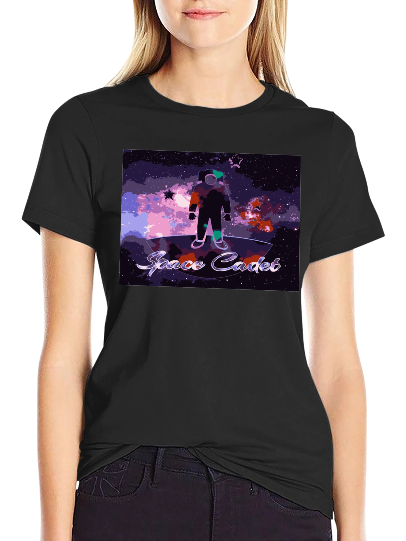 Black Space Cadet Graphic Tee - Explore the Cosmos in Style! view 2