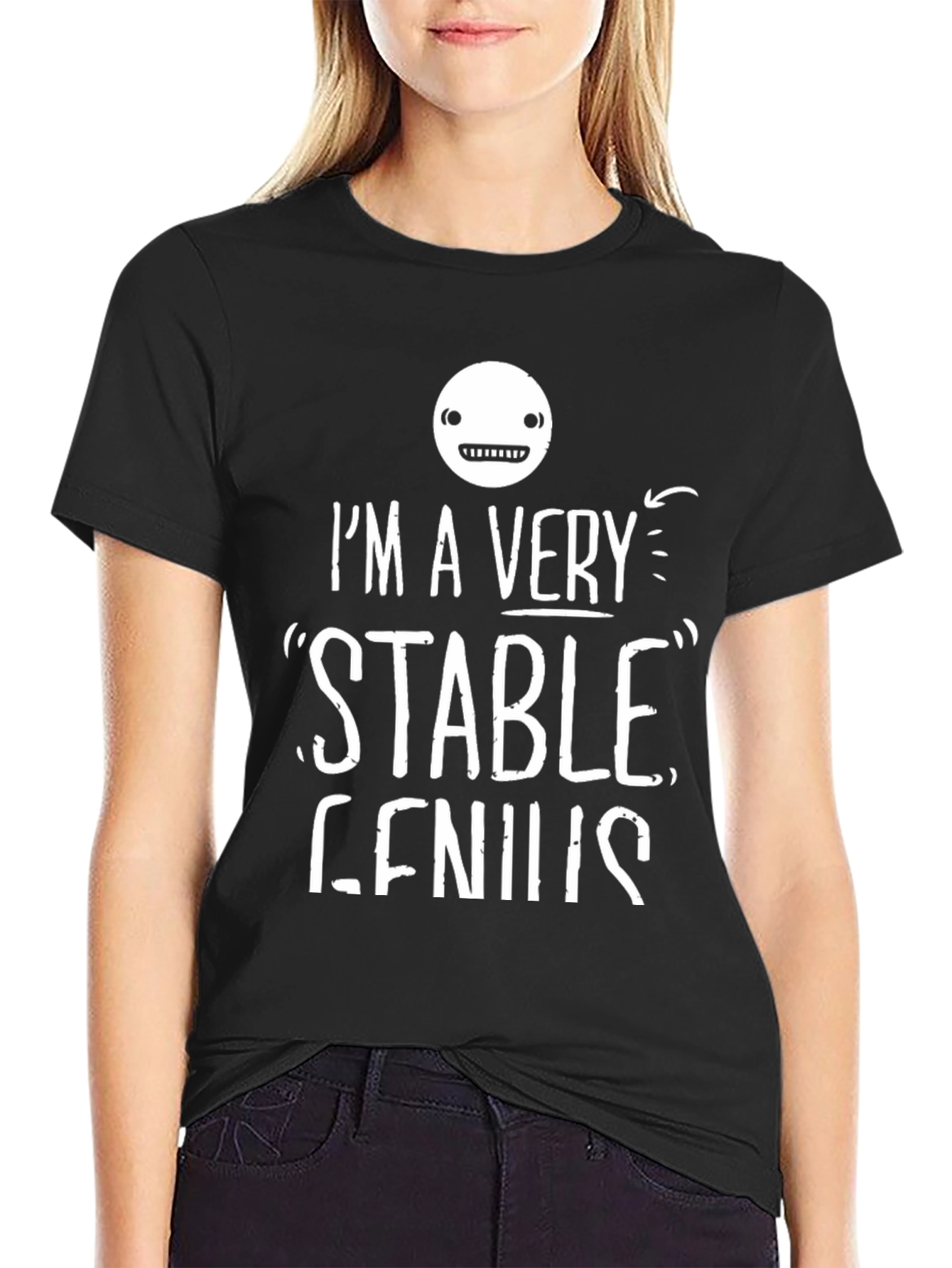 Black I'm A Very Stable Genius T-Shirt view 2