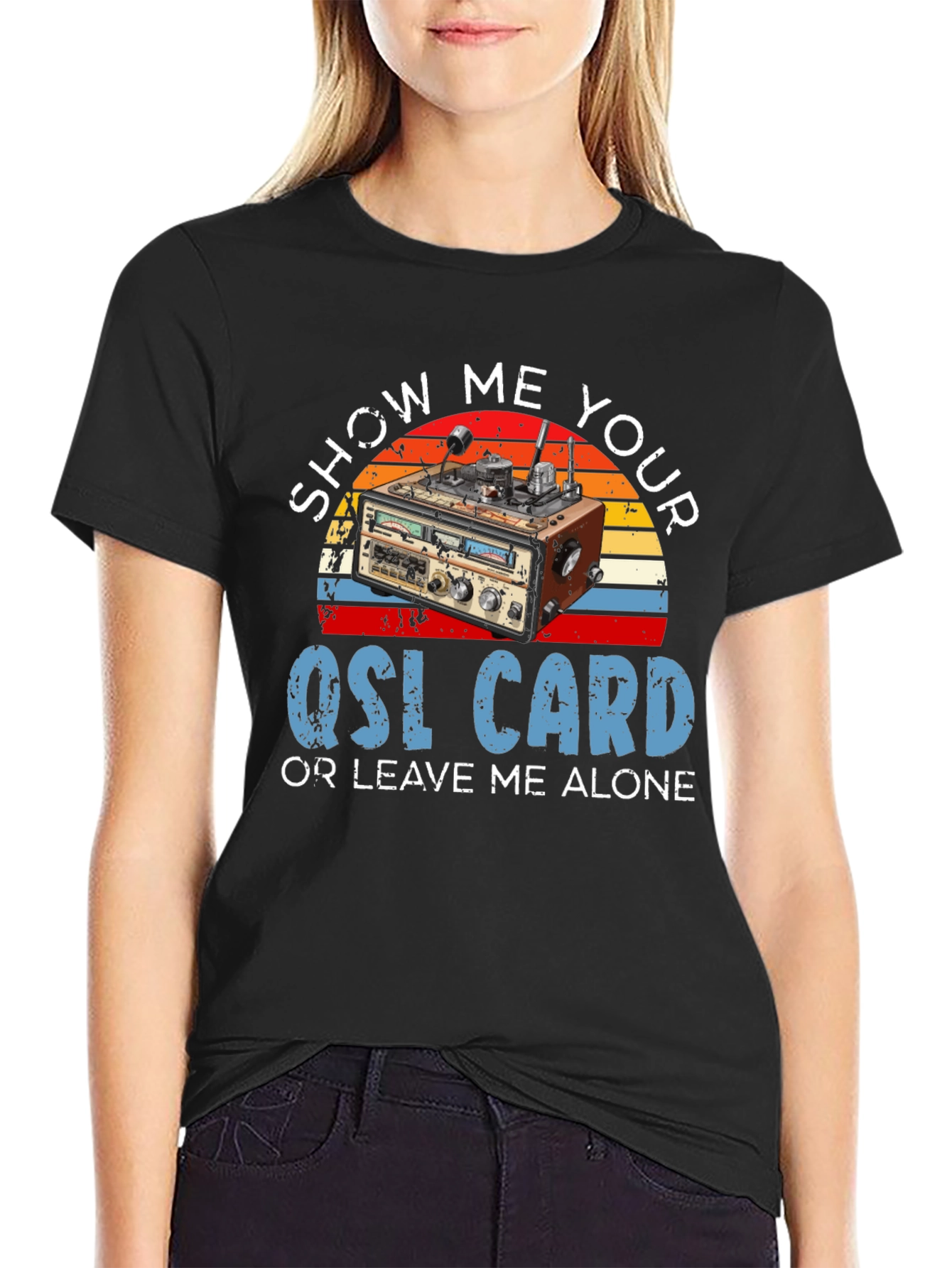 Black Show Me Your QSL Card T-Shirt view 2