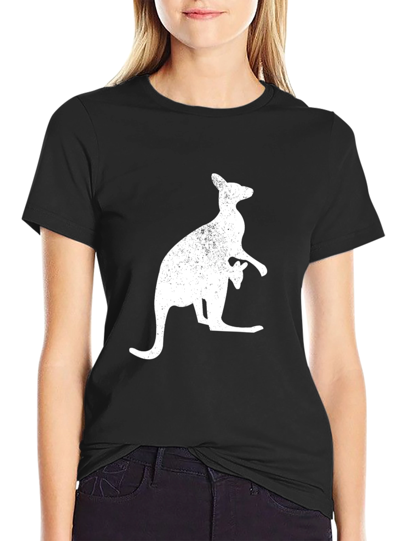 Black Kangaroo Graphic T-Shirt - Black view 2