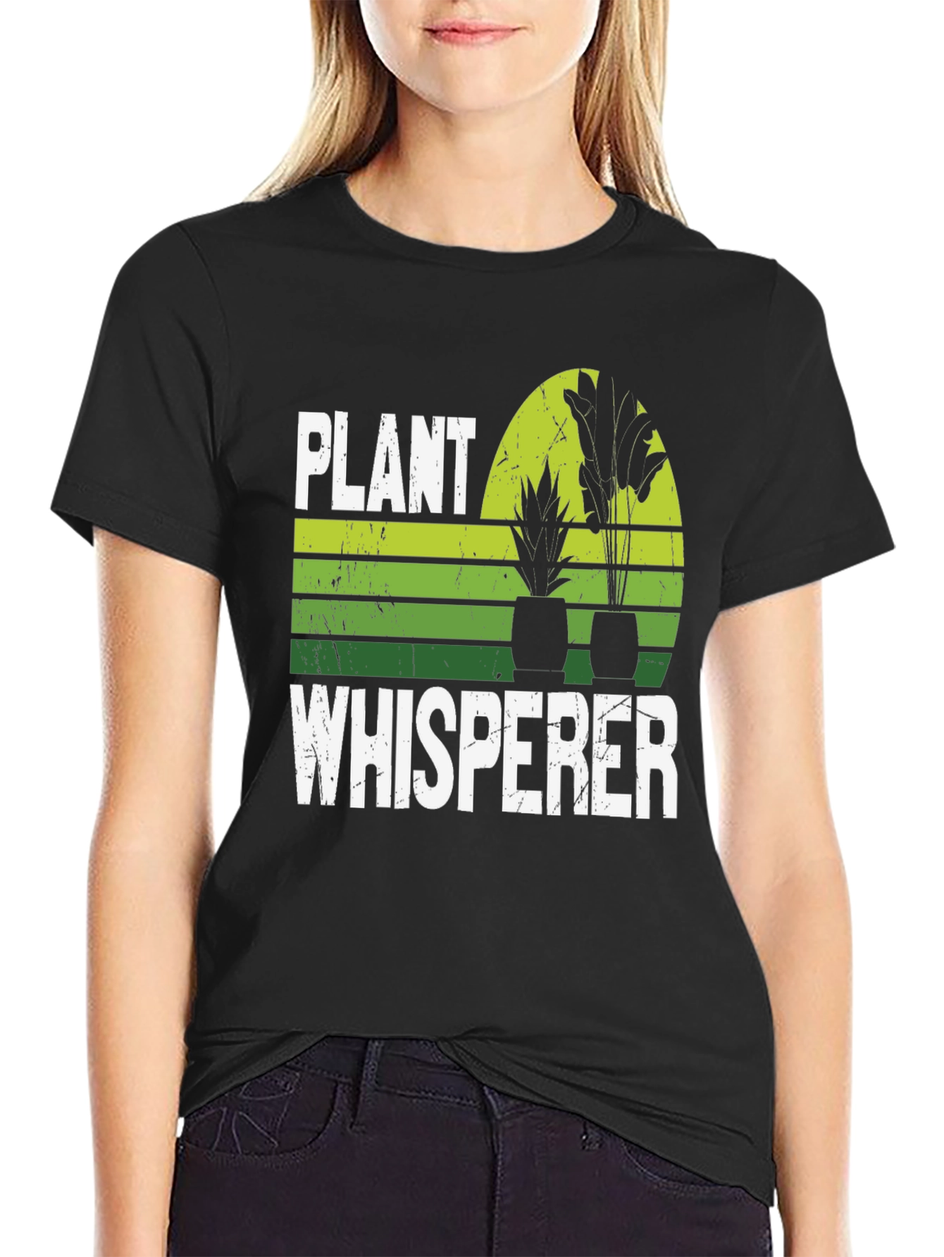 Black Plant Whisperer Graphic T-Shirt - Gardening Gift view 2