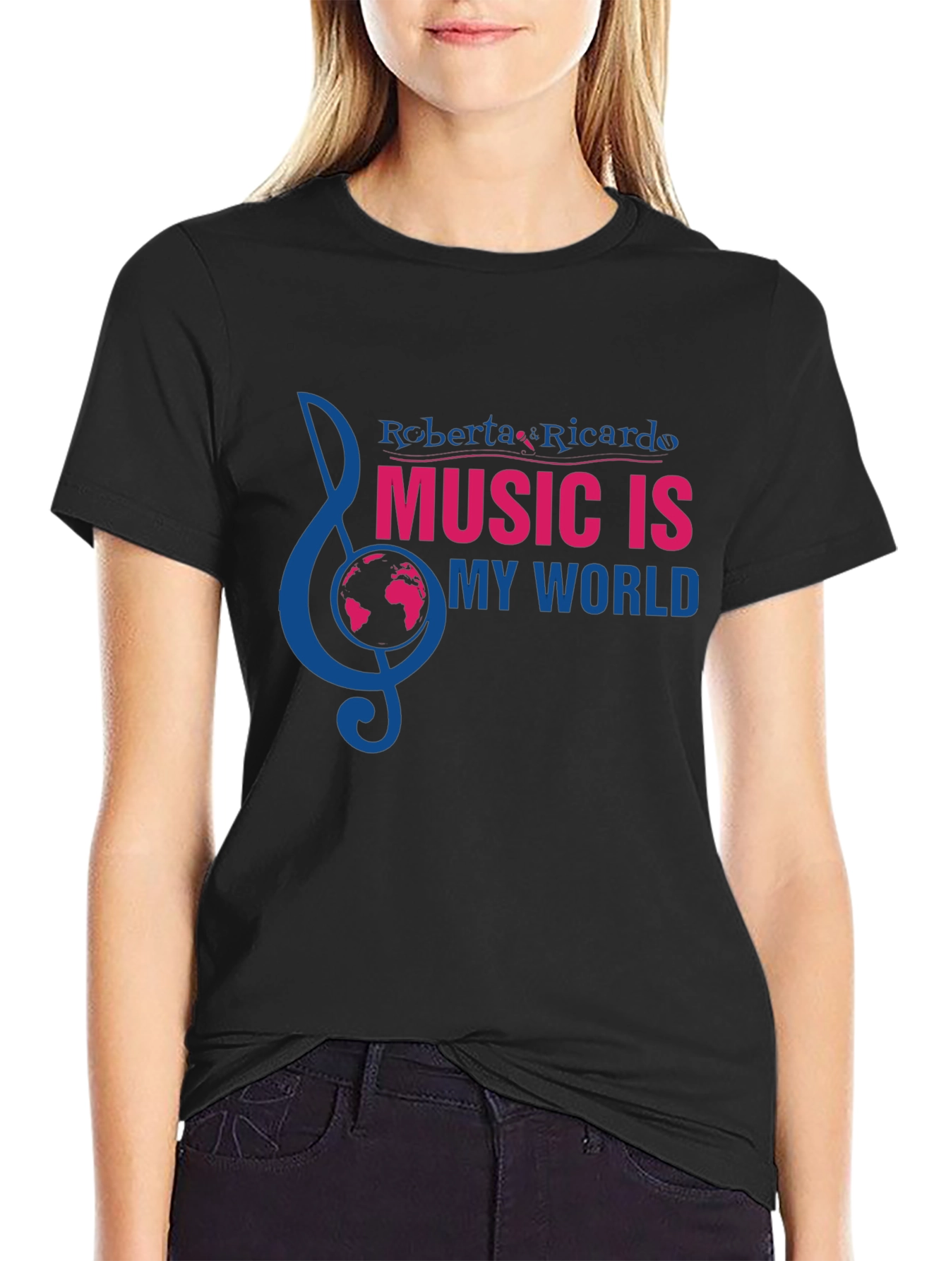 Black Music Is My World Black T-Shirt view 2