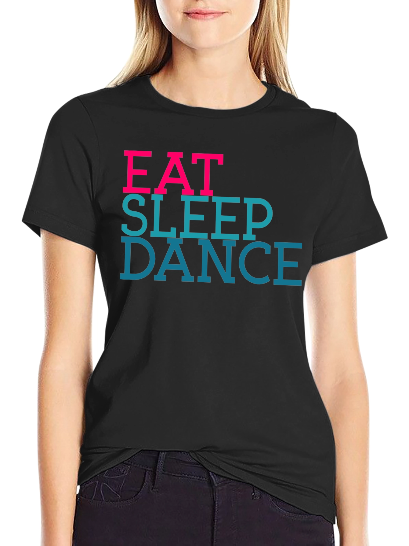 Black Eat Sleep Dance Black Graphic Tee view 2