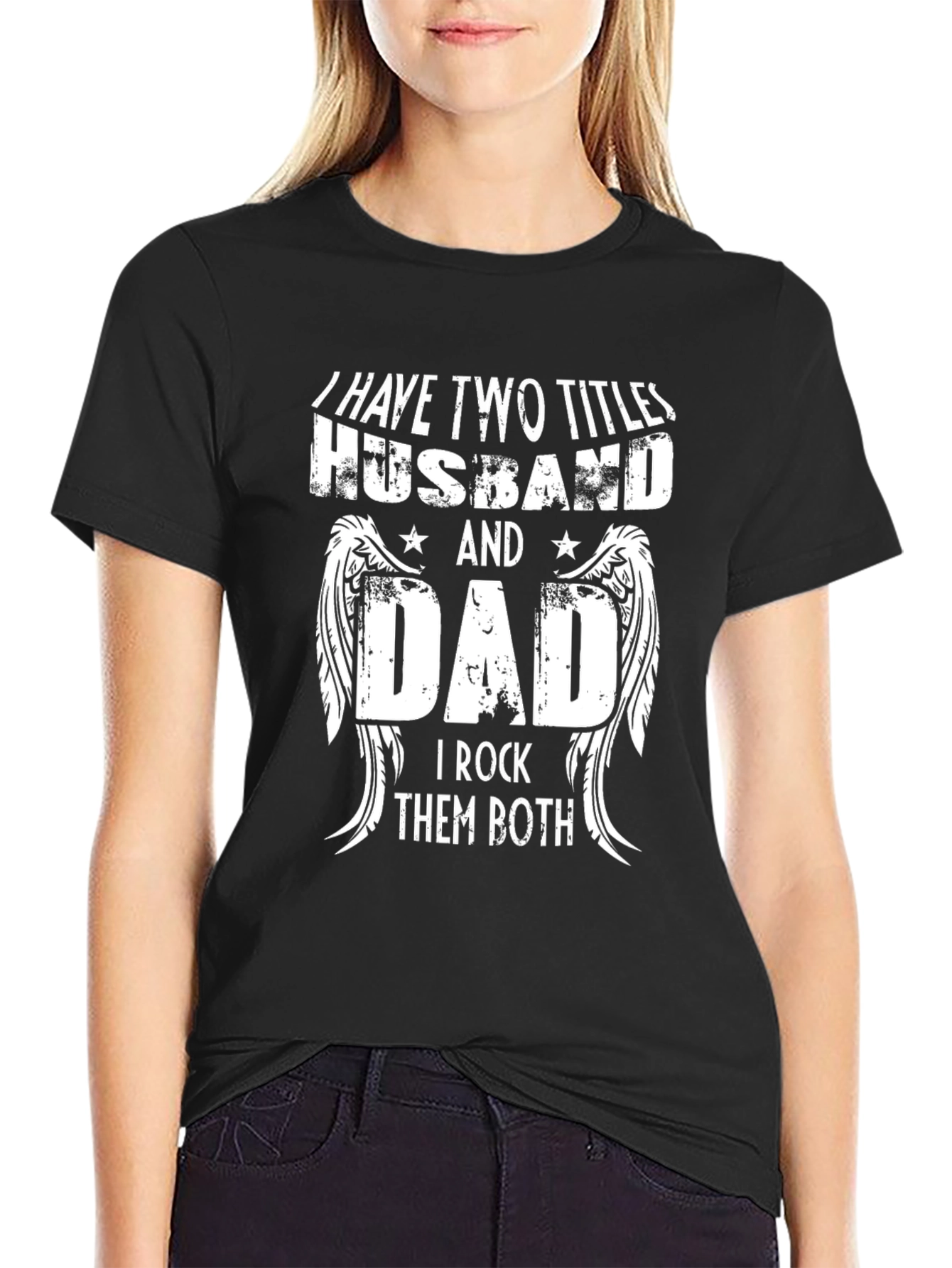Black Husband and Dad T-Shirt view 2