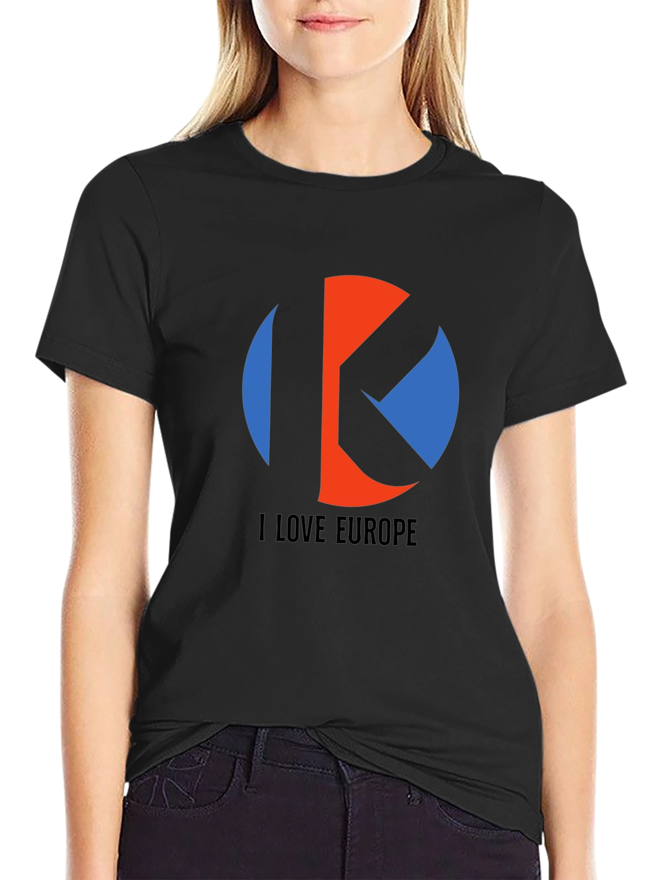 Black I Love Europe Graphic Tee view 2