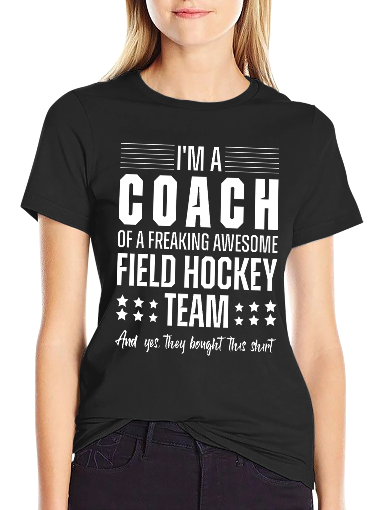 Black I'm a Coach Field Hockey Team T-Shirt view 2