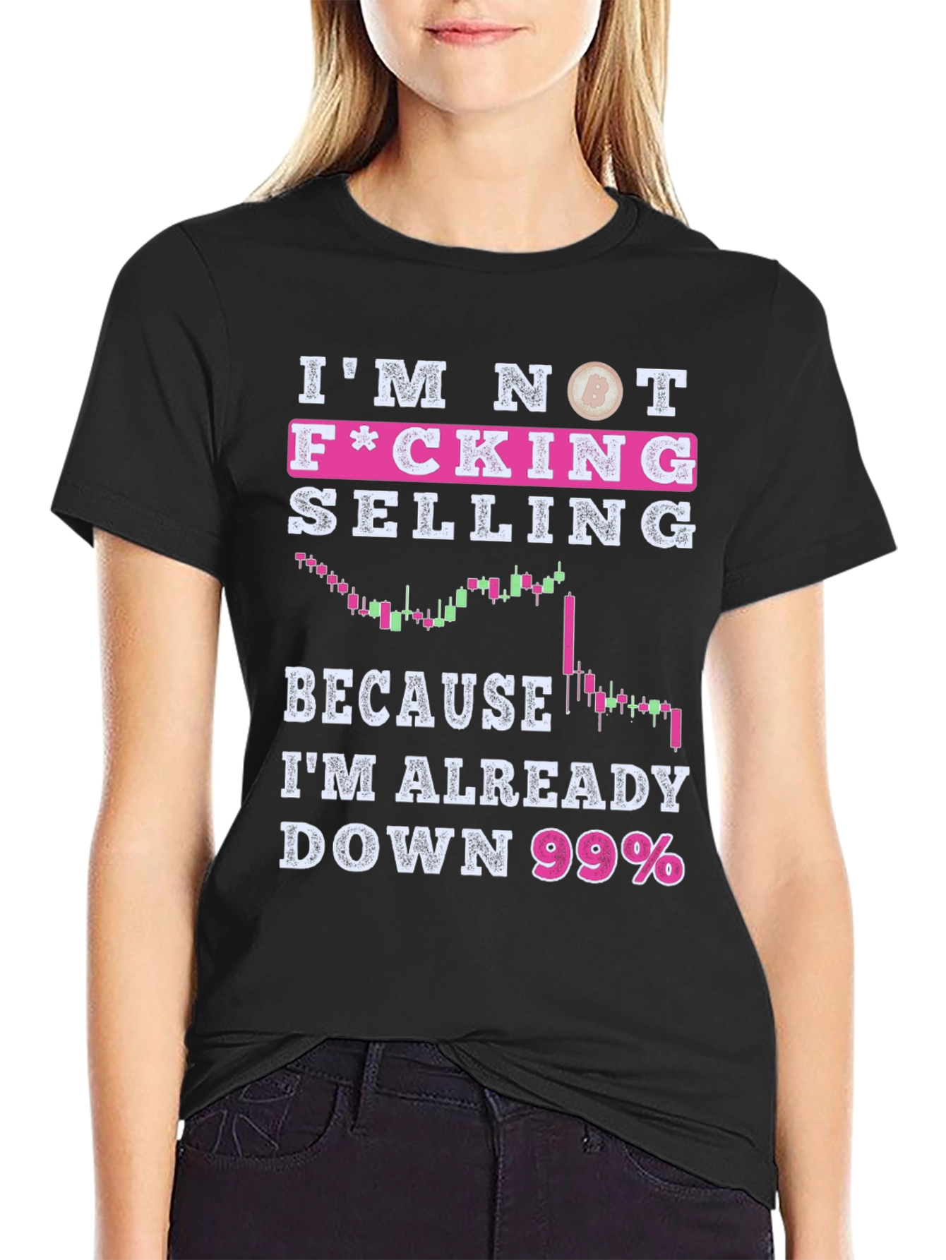 Black I'm Not F*cking Selling Black T-Shirt view 2