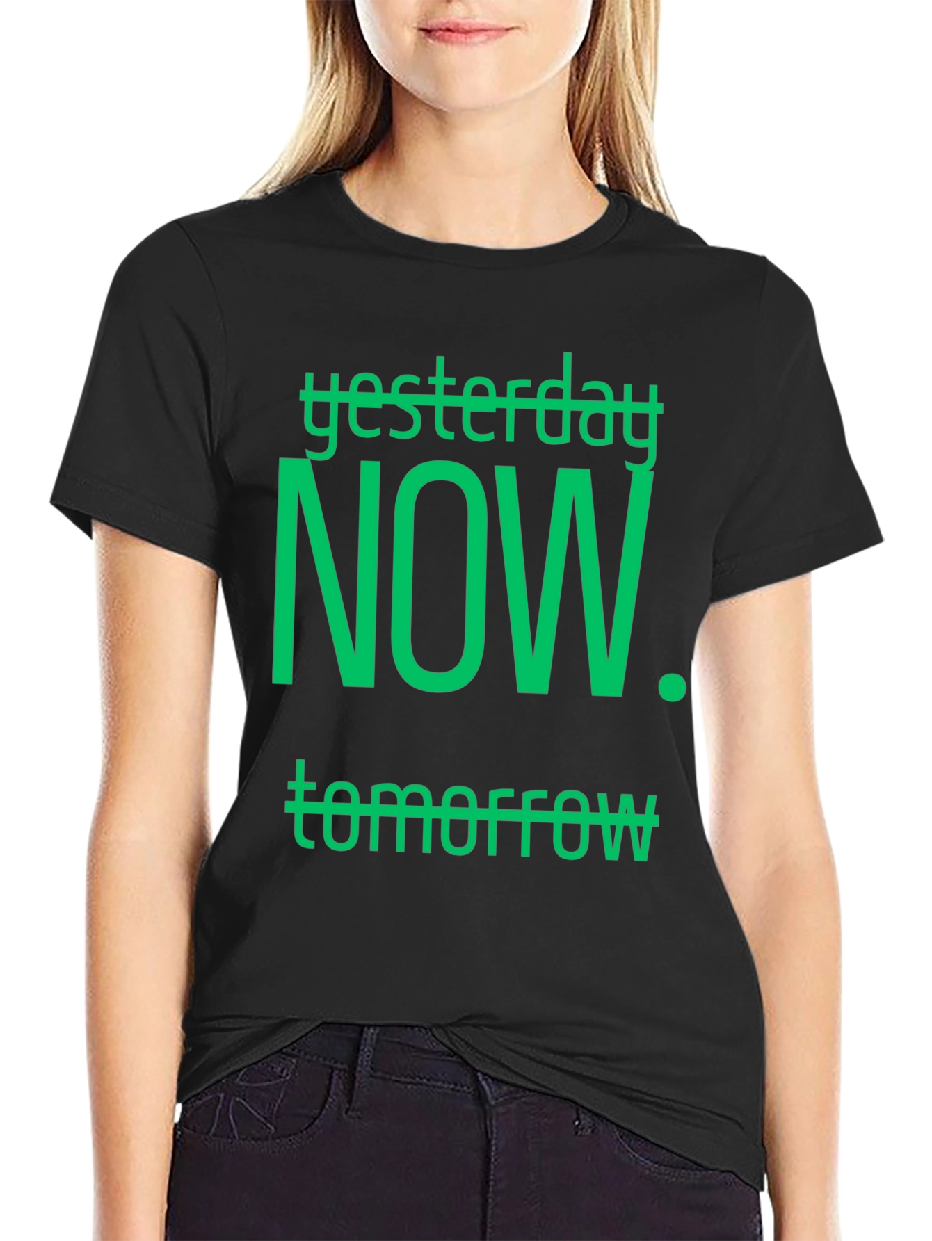 Black Yesterday, Now, Tomorrow Graphic T-Shirt view 2