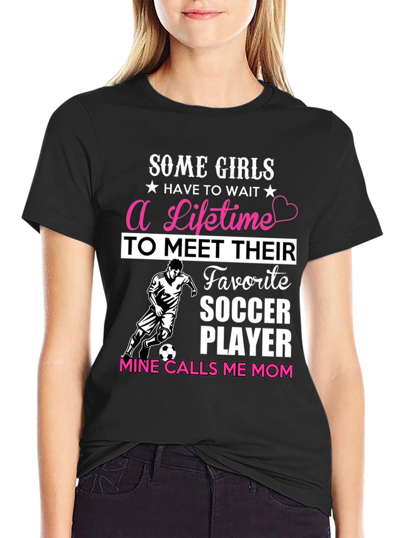 Black Soccer Mom T-Shirt - Favorite Player view 2